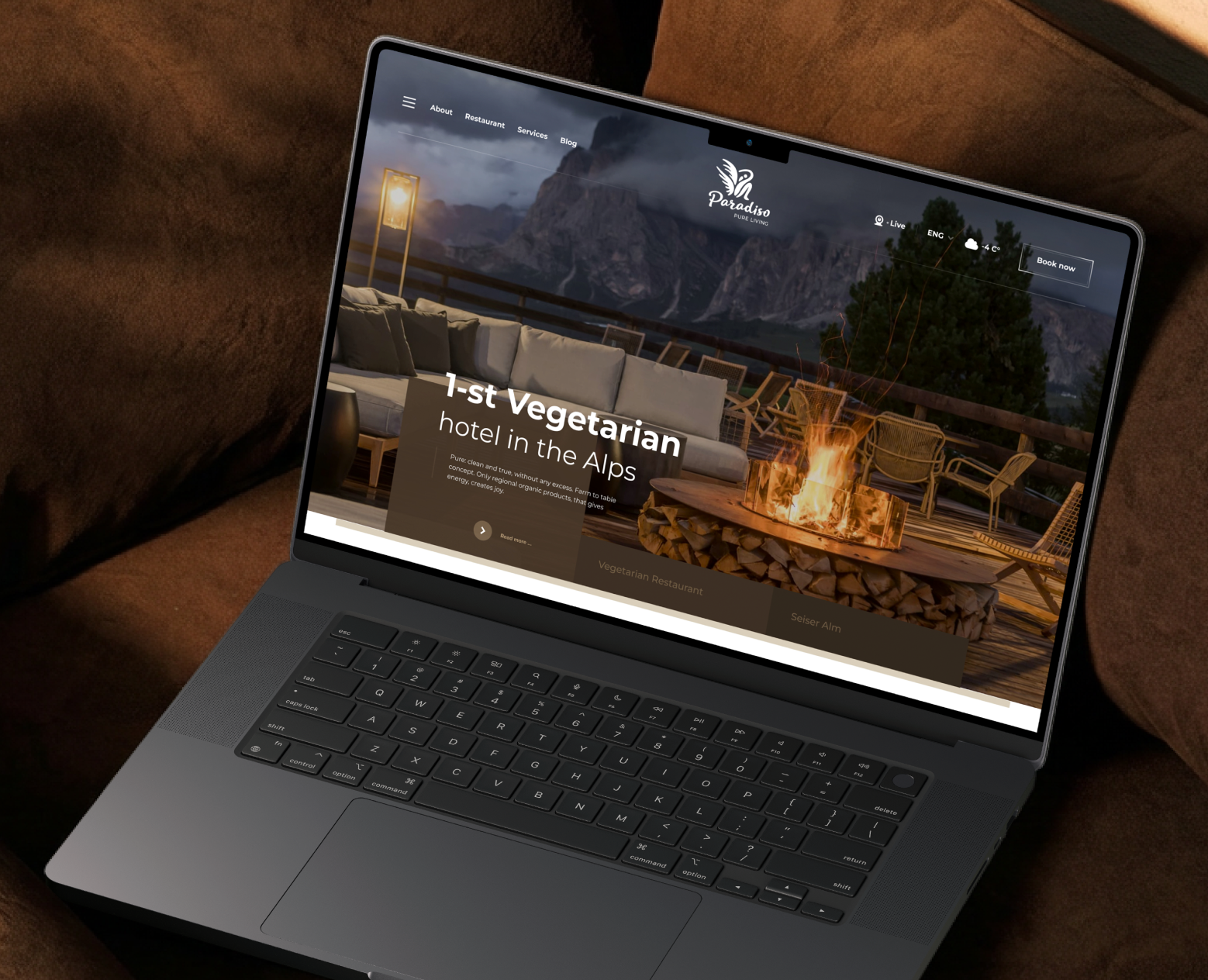 Paradiso - Vegan Hotel in the Dolomites — Интерфейсы, Брендинг на Dprofile