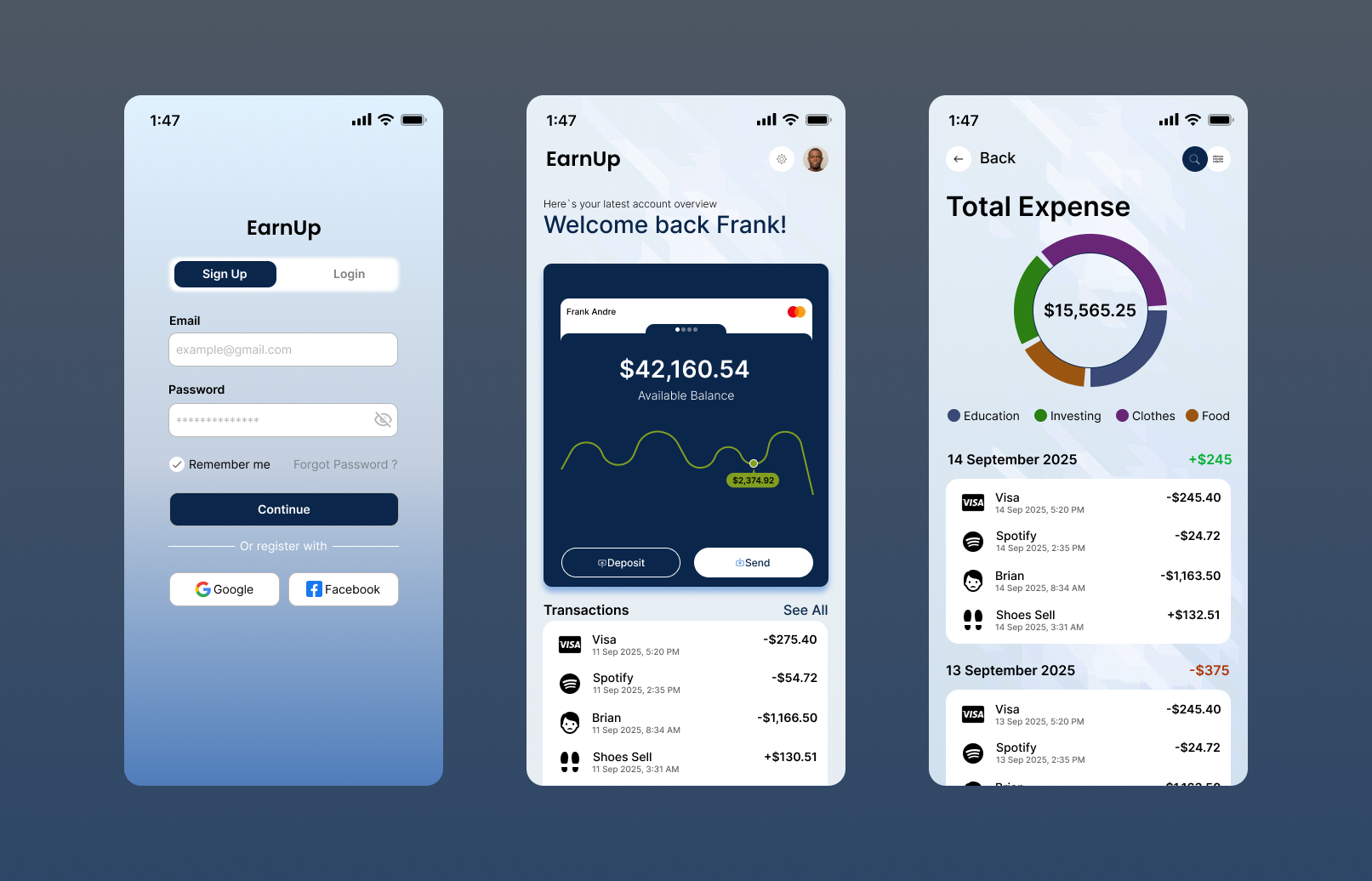 EarnUp Mobile UI — Изображение №2 — Интерфейсы на Dprofile