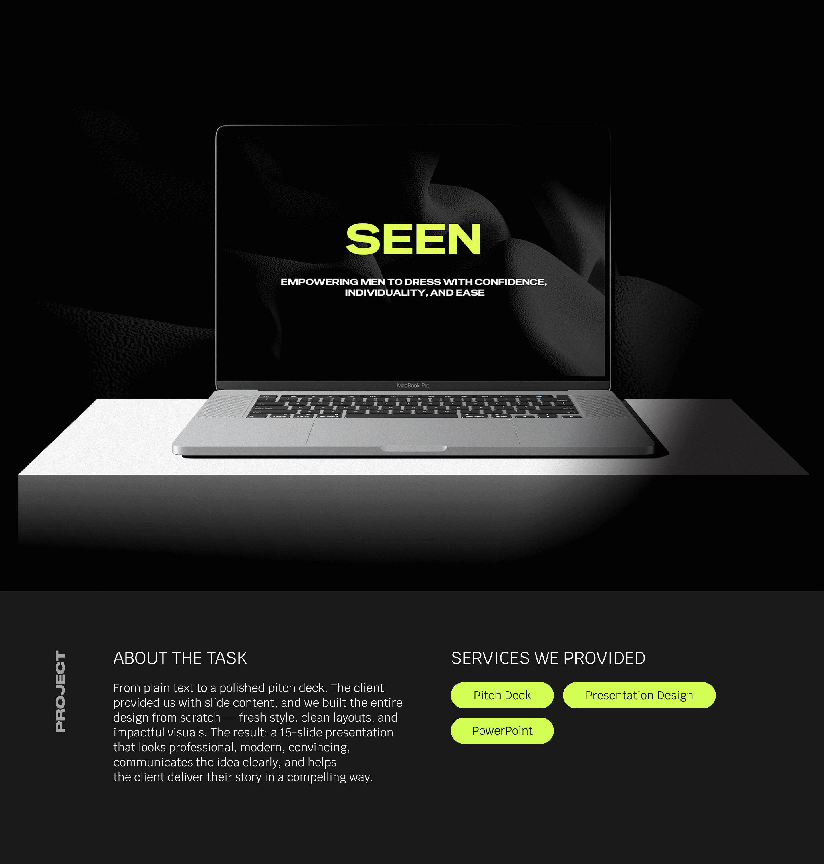 SEEN – Презентация для инвесторов (Pitch Deck) — Изображение №1 — Интерфейсы, Маркетинг на Dprofile