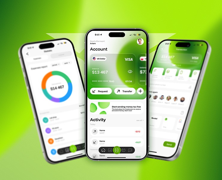 Nexora | UX/UI Banking app — Интерфейсы на Dprofile