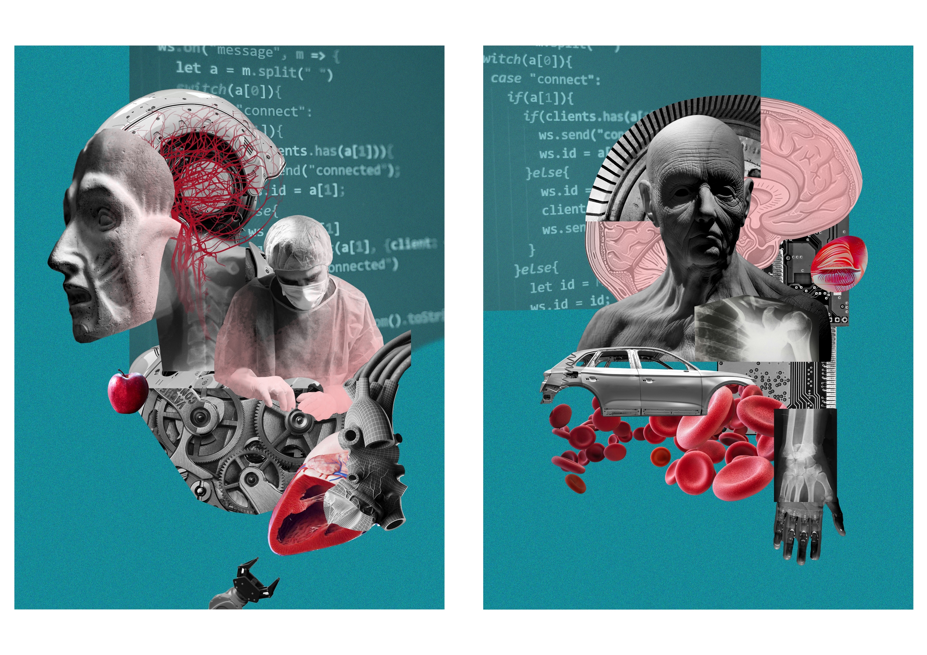 Коллажные иллюстрации к статье про роботов и ИИ — Изображение №3 — Иллюстрация, Графика на Dprofile