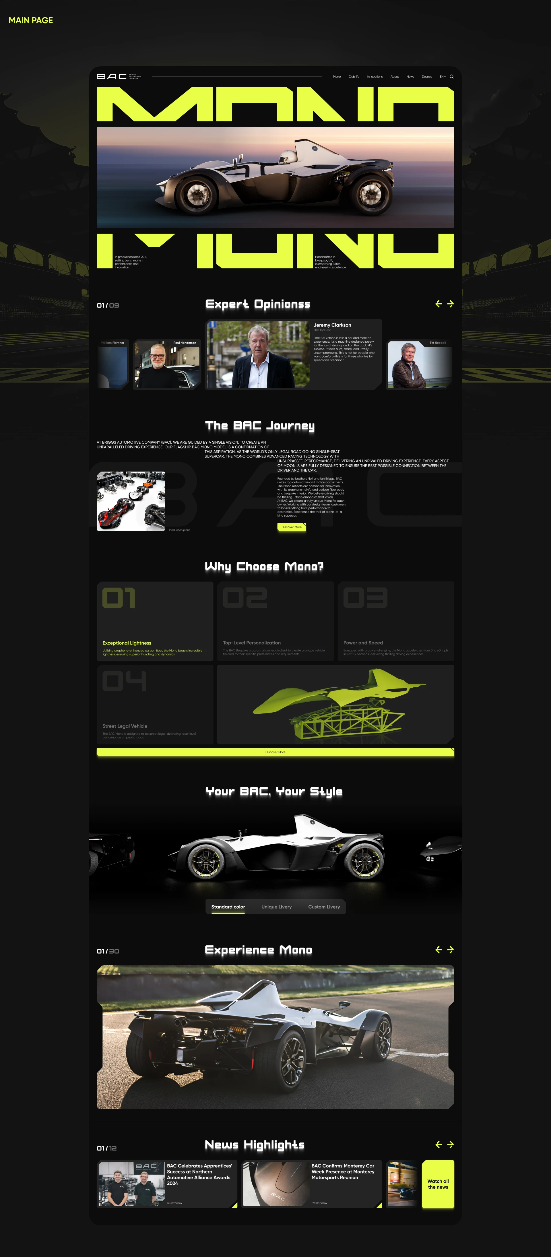 BAC MONO | Corporate website — Изображение №2 — Интерфейсы, Анимация на Dprofile