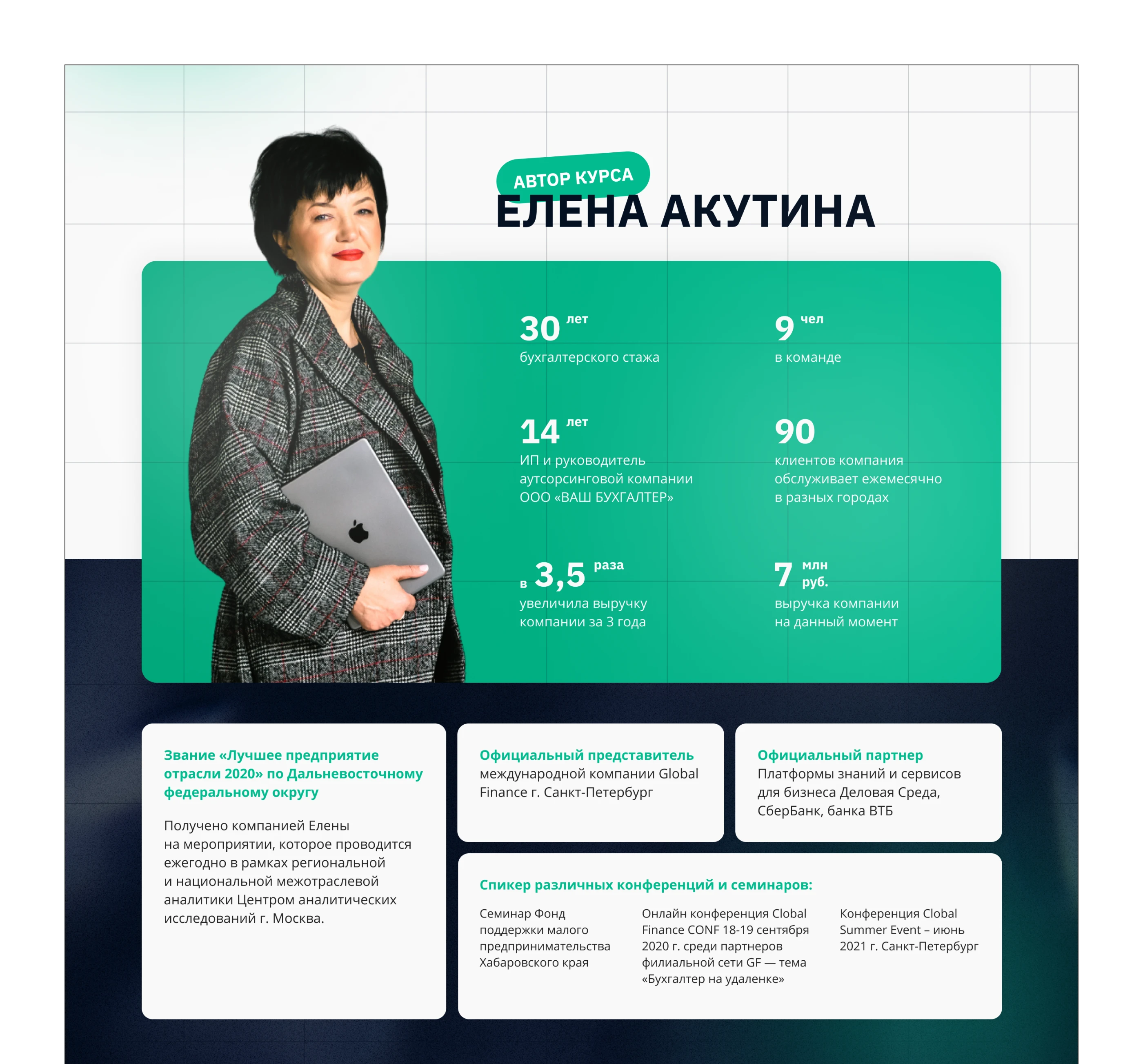 Лендинг для онлайн-курса по бухгалтерскому учету — Изображение №3 — Интерфейсы, Графика на Dprofile