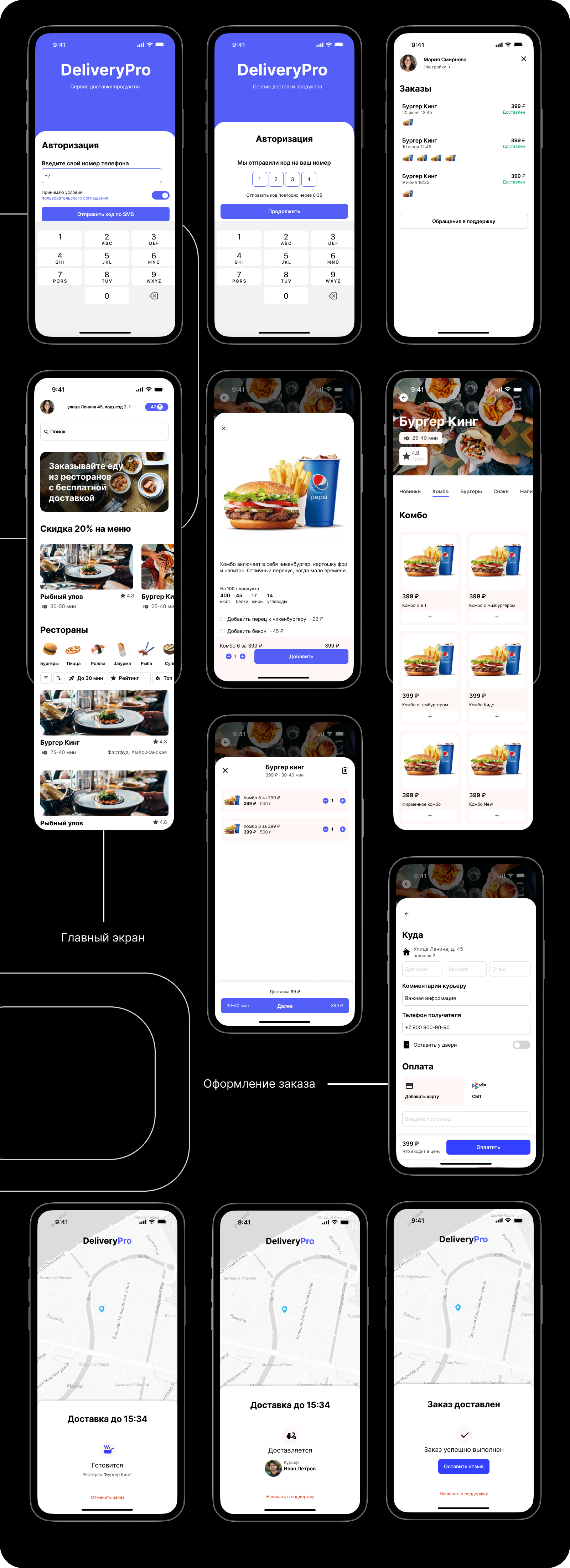 DeliveryPro - сервис доставки еды из ресторанов — Изображение №8 — Интерфейсы на Dprofile