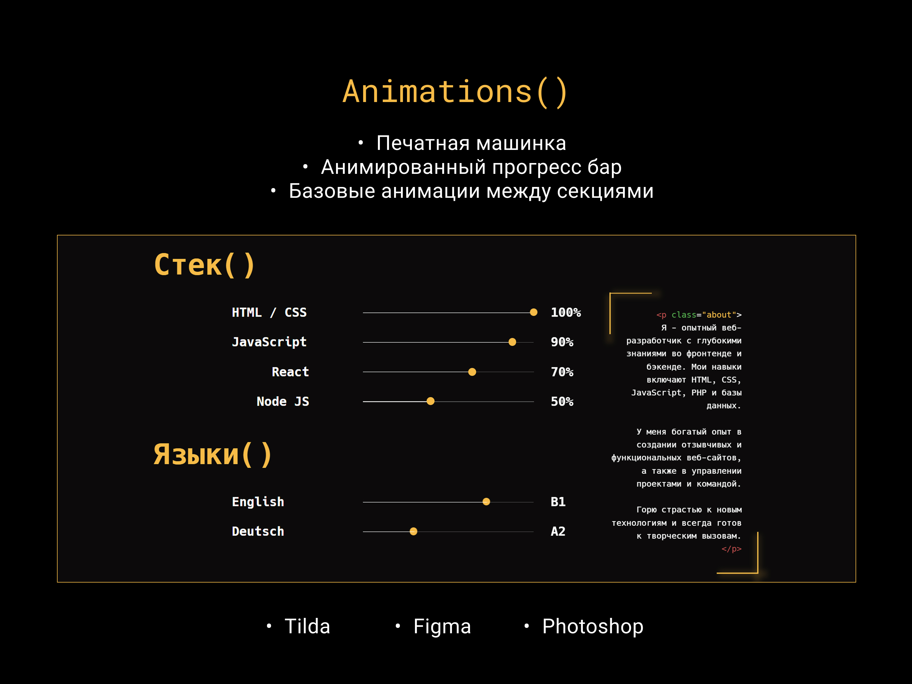 Портфолио веб-разработчика — Изображение №5 — Интерфейсы, Анимация на Dprofile