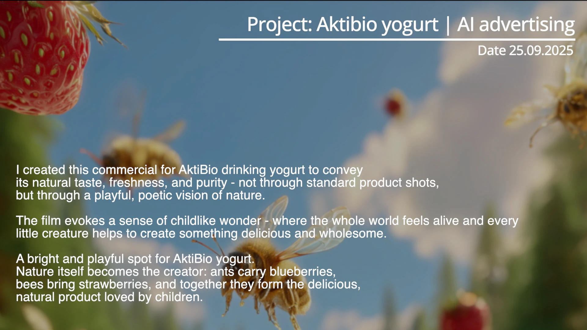 Aktibio yogurt | AI advertising — Изображение №1 — 3D, Анимация на Dprofile