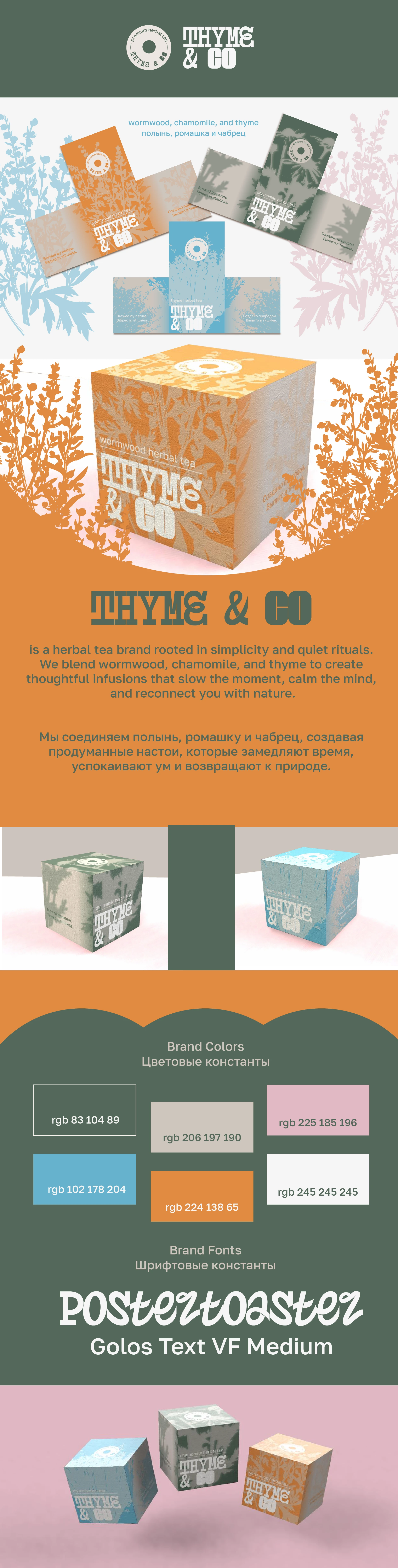 STUDY CASE бренд чая THYME & CO | JAN 2026 — Изображение №1 — Брендинг, Иллюстрация на Dprofile