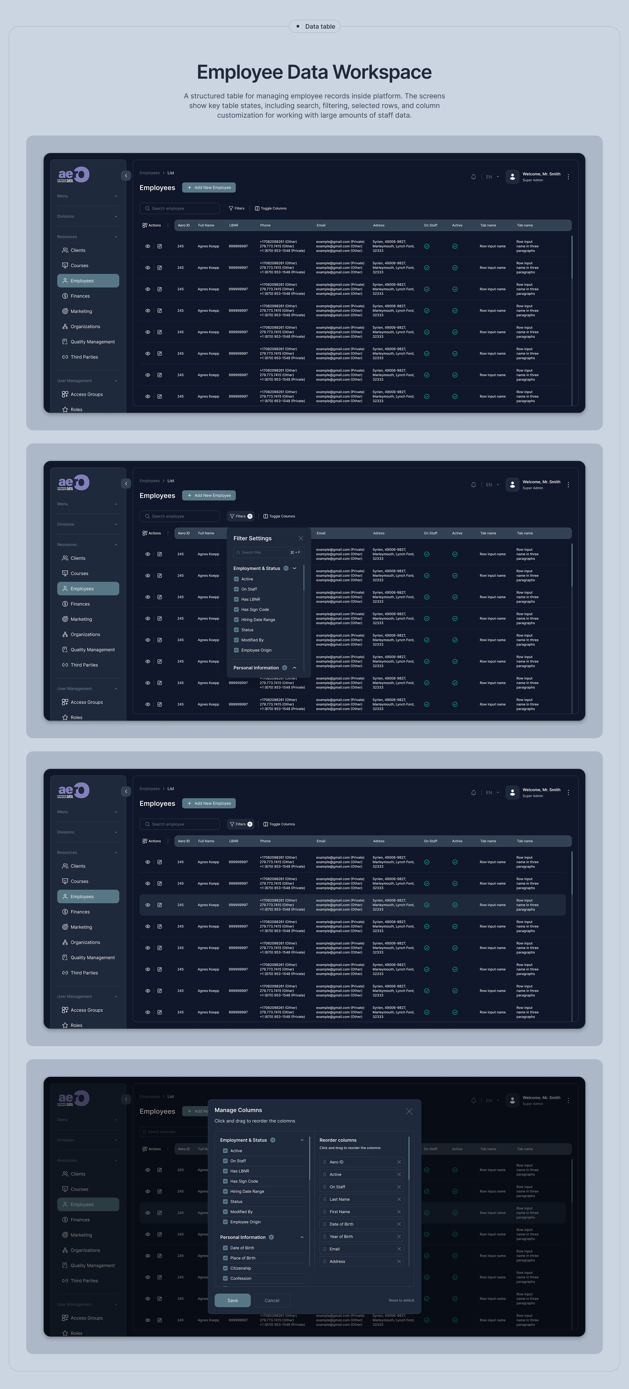 Aerogroup ERP System | UX/UI | Healthcare — Изображение №5 — Интерфейсы на Dprofile