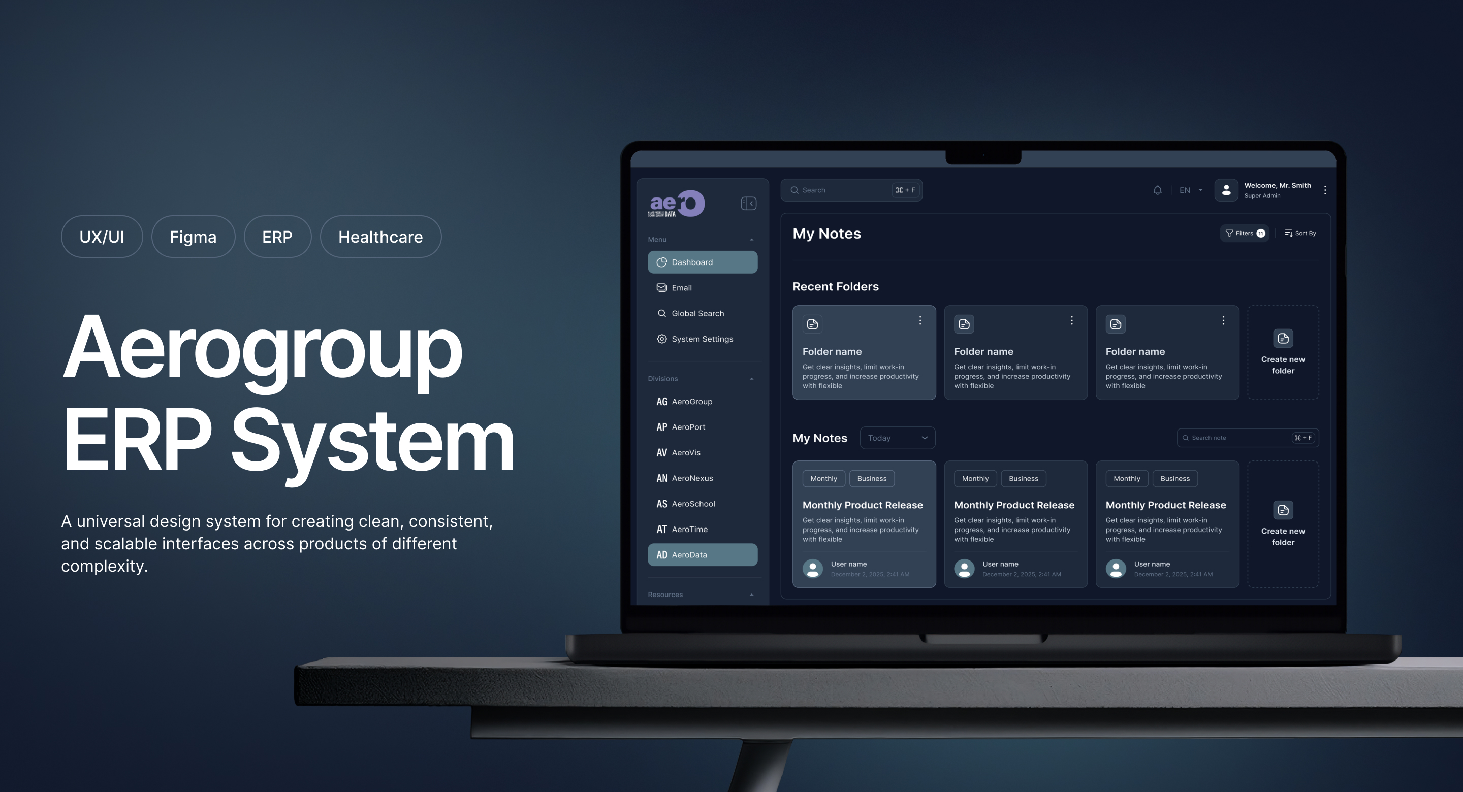 Aerogroup ERP System | UX/UI | Healthcare — Изображение №1 — Интерфейсы на Dprofile