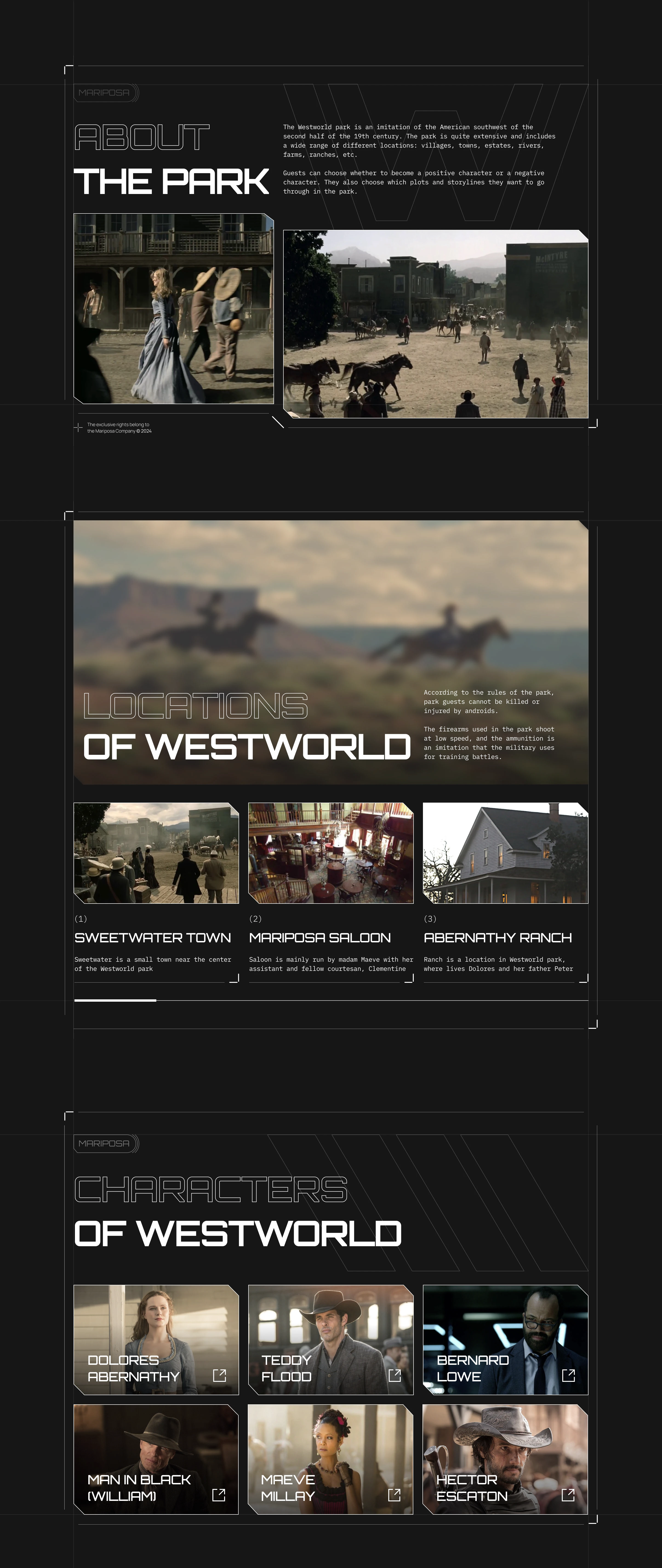 Concept website - WESTWORLD TOURS — Изображение №6 — Интерфейсы, Иллюстрация на Dprofile