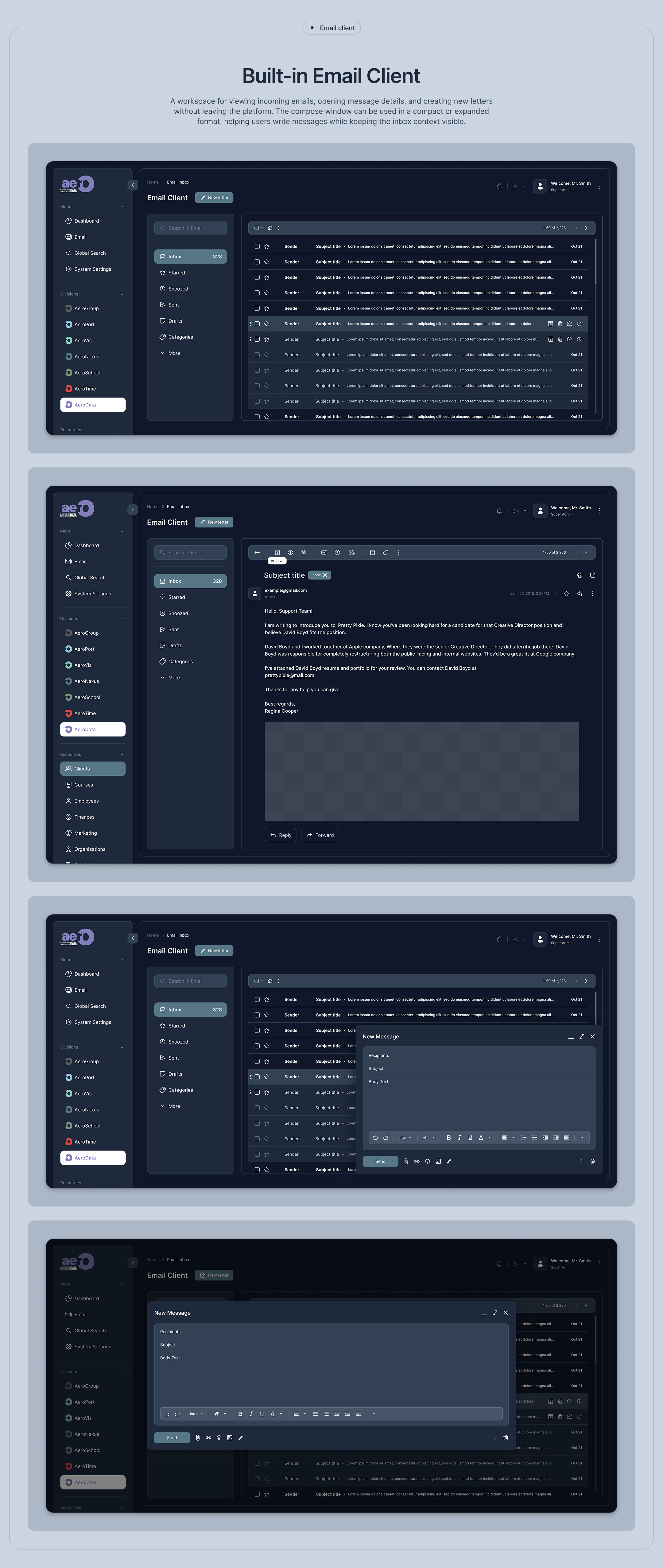Aerogroup ERP System | UX/UI | Healthcare — Изображение №11 — Интерфейсы на Dprofile