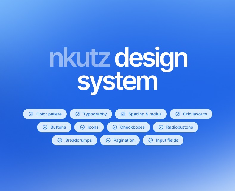 nkutz design system | UX/UI design — Интерфейсы на Dprofile