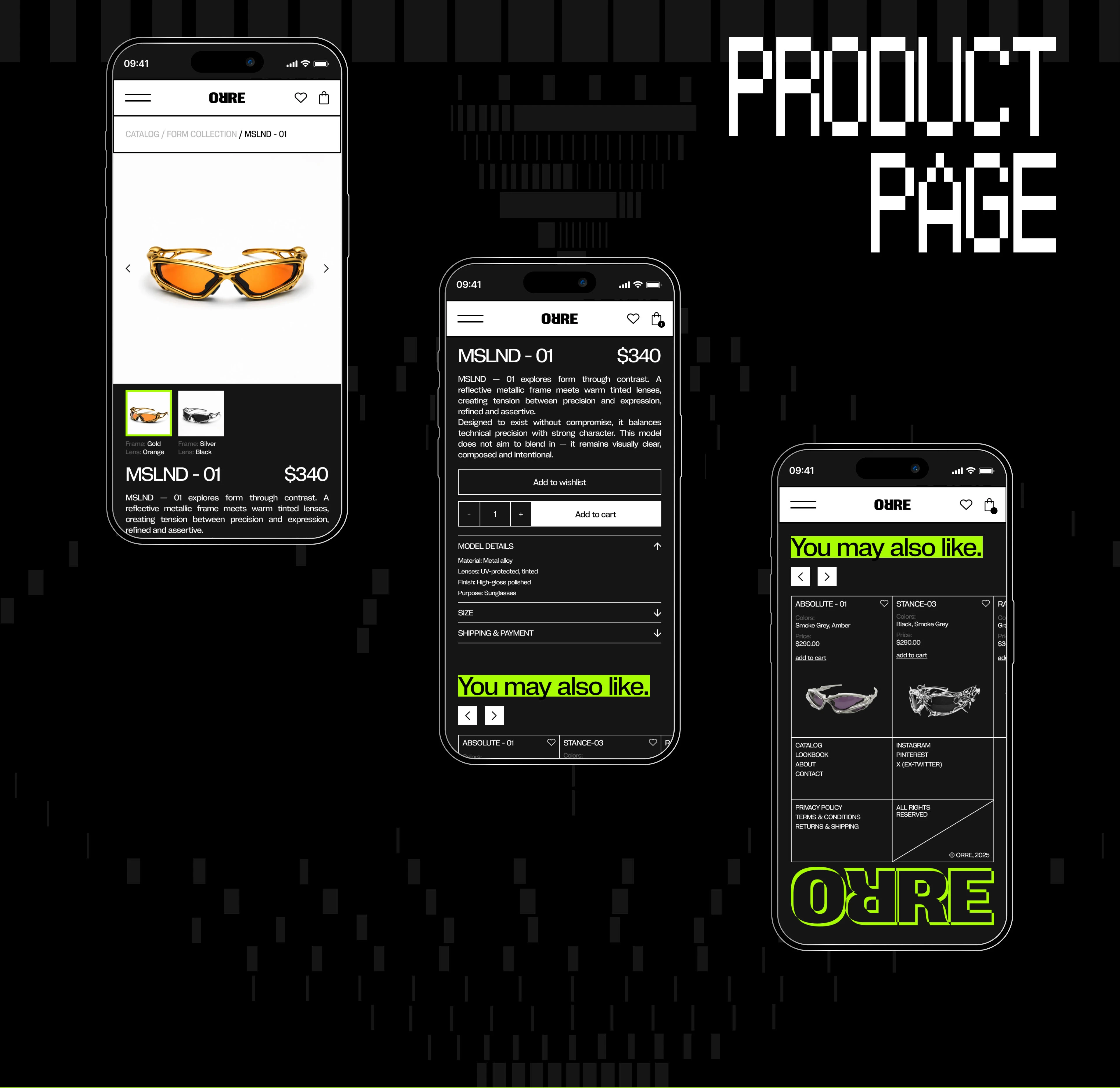 ORRE | Eyewear store | E-commerce — Изображение №9 — Интерфейсы, Брендинг на Dprofile