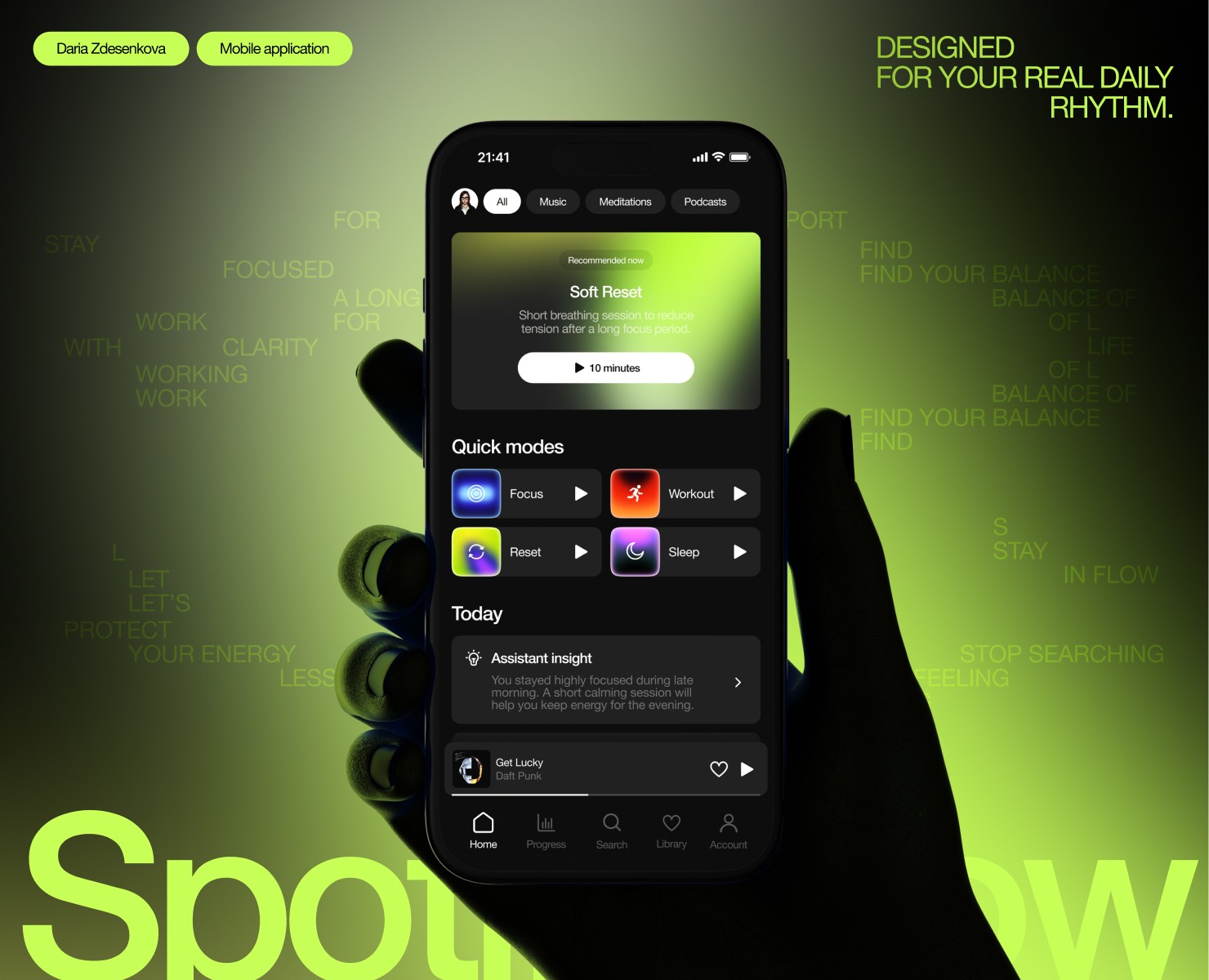 Spotify Flow | AI Music Assistant — Интерфейсы на Dprofile