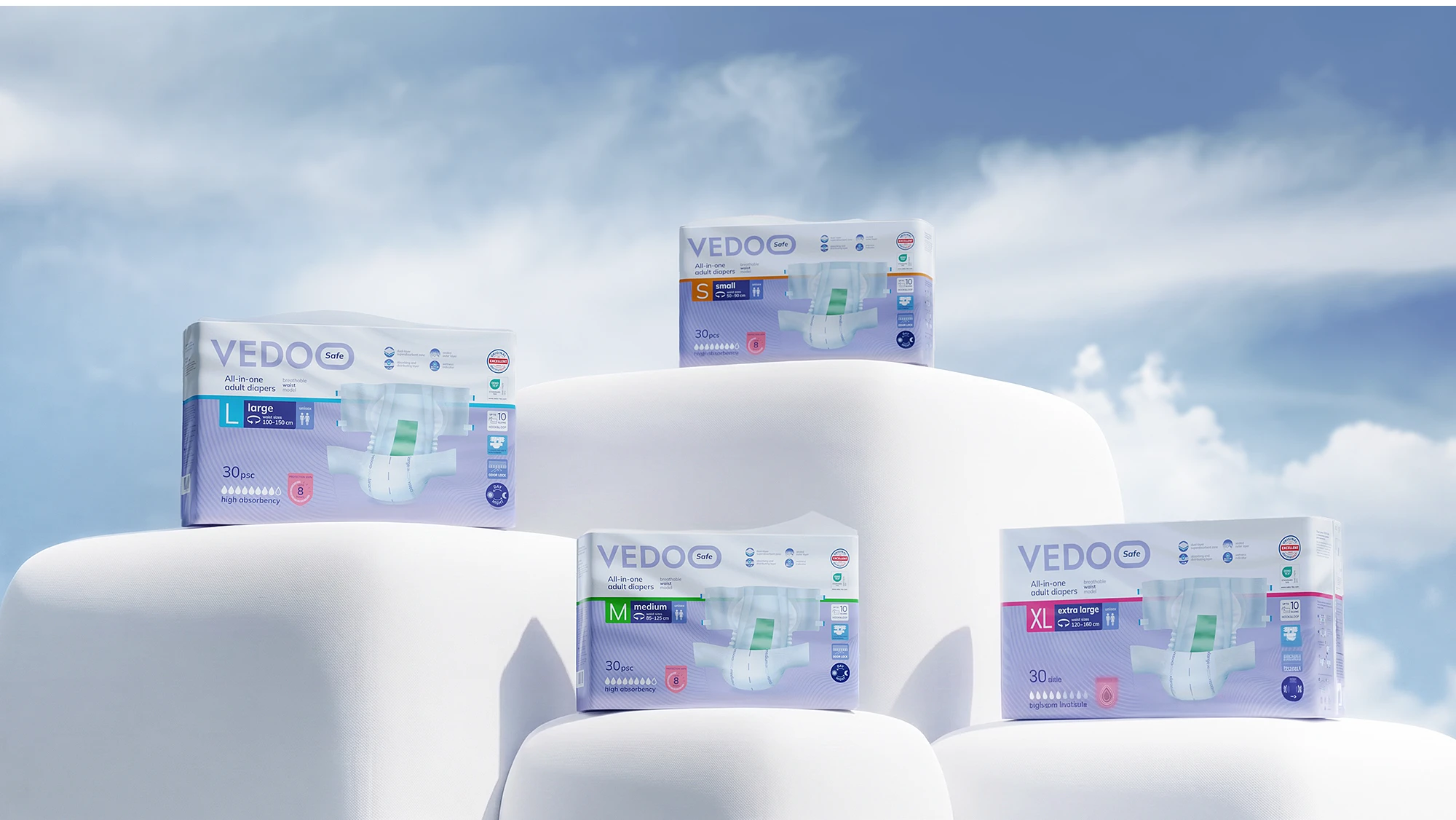 VEDOO SAFE | Adult Care Packaging Design — Изображение №8 — Брендинг, 3D на Dprofile
