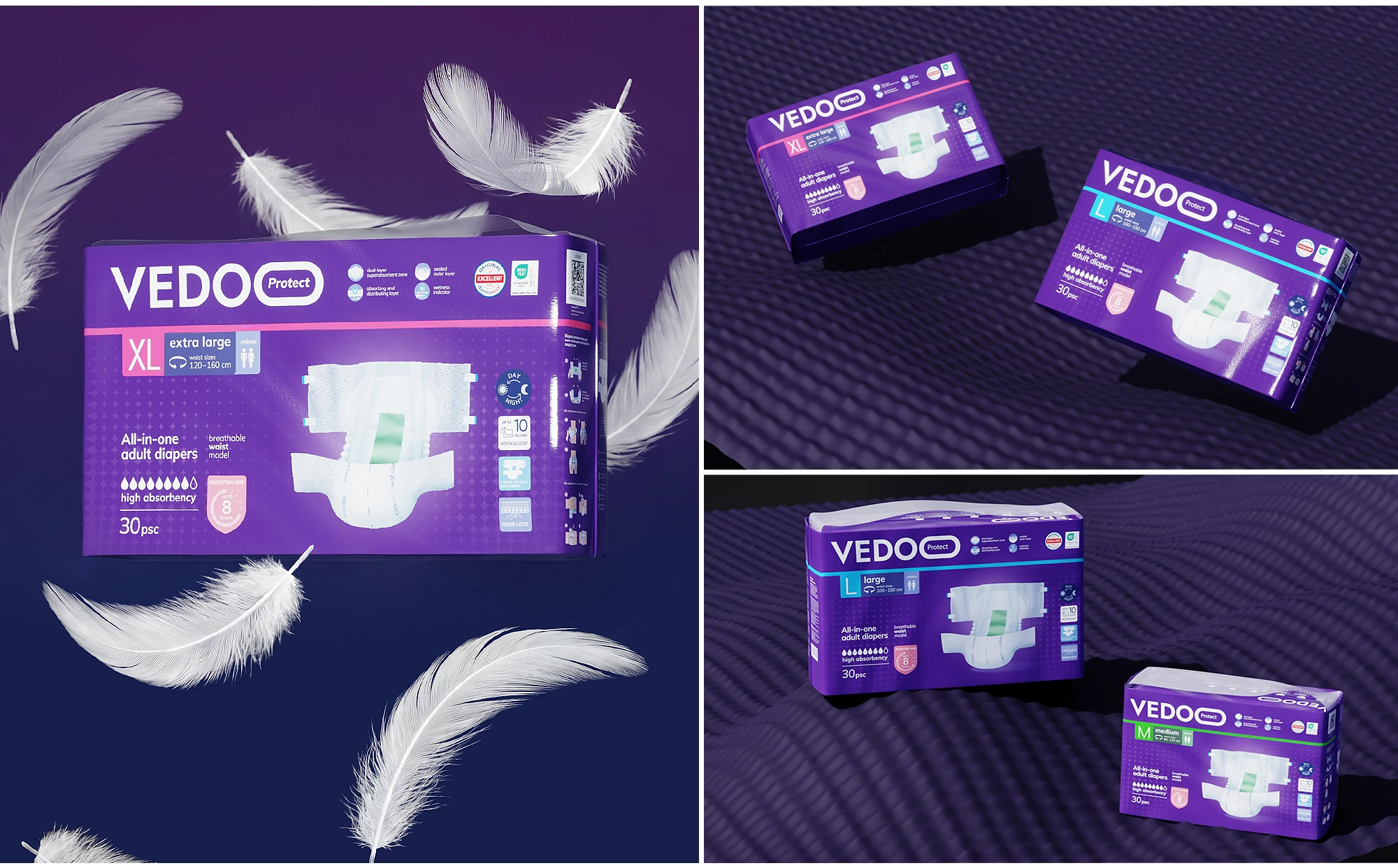 VEDOO SAFE | Adult Care Packaging Design — Изображение №14 — Брендинг, 3D на Dprofile