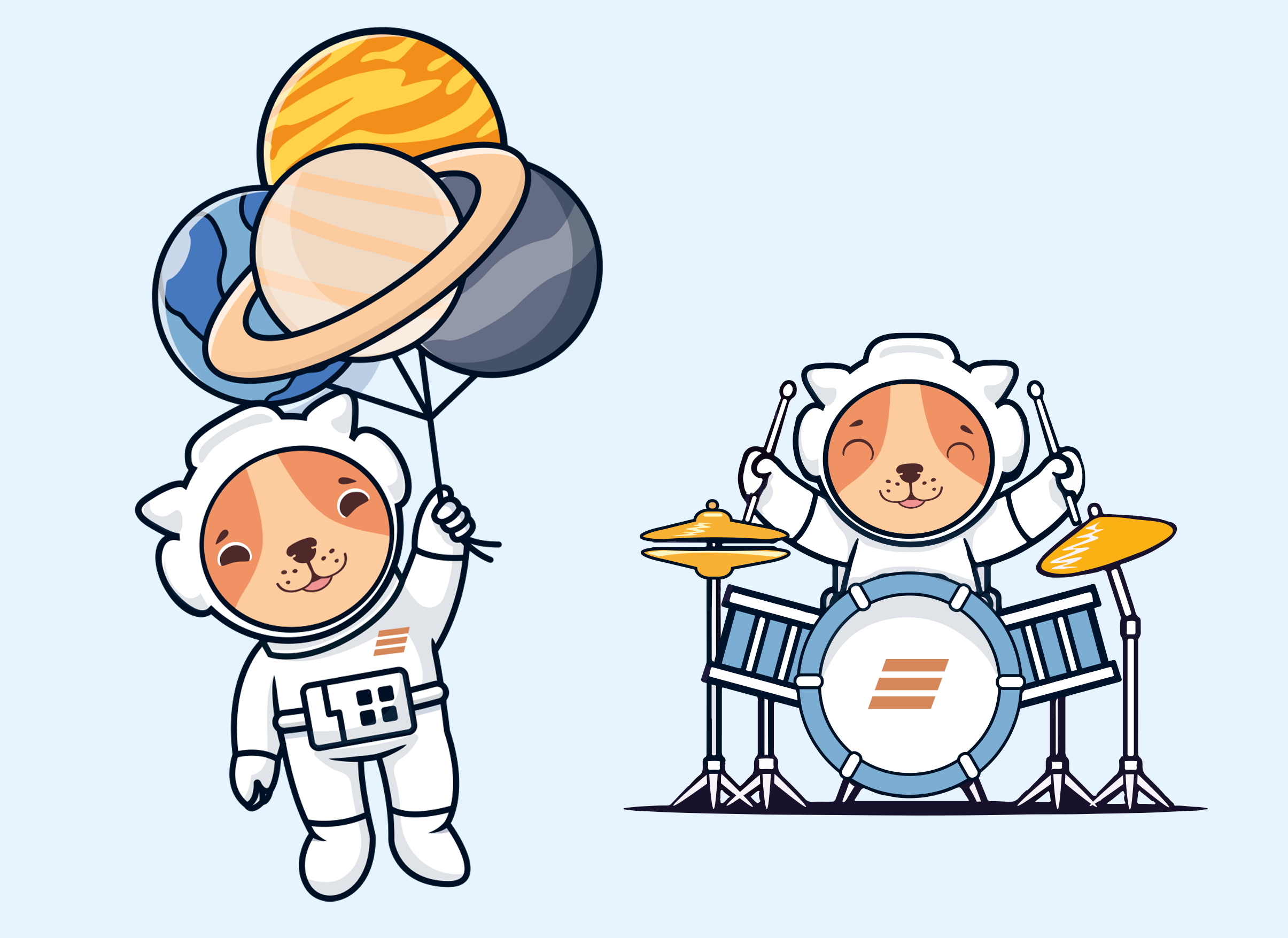 Летний привет от корги-космонавтов! — Изображение №12 — Брендинг, Иллюстрация на Dprofile