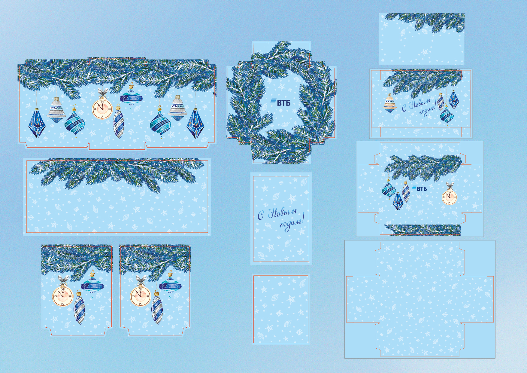 Новогодняя линейка подарков для банка ВТБ — Изображение №8 — Интерфейсы, Брендинг на Dprofile