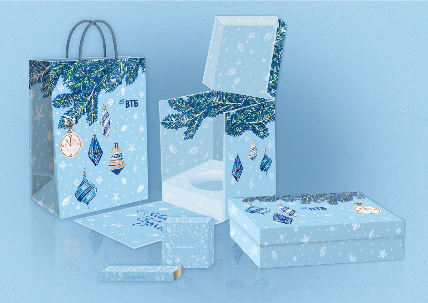 Новогодняя линейка подарков для банка ВТБ — Изображение №7 — Интерфейсы, Брендинг на Dprofile