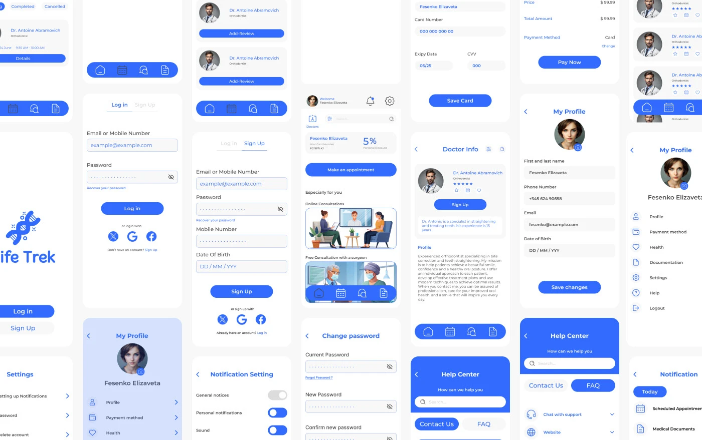 Мобильное приложение для зарубежной клиники | UI/UX design — Изображение №4 — Интерфейсы на Dprofile