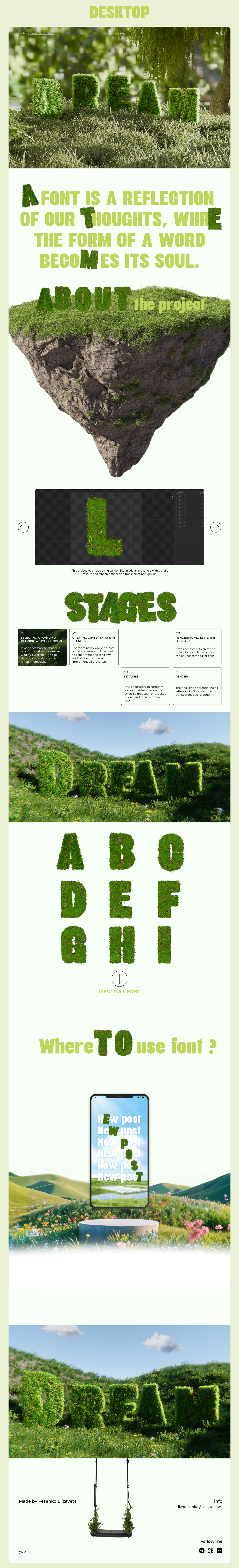 Презентационный сайт для 3d шрифта | Web design — Изображение №4 — Интерфейсы, 3D на Dprofile