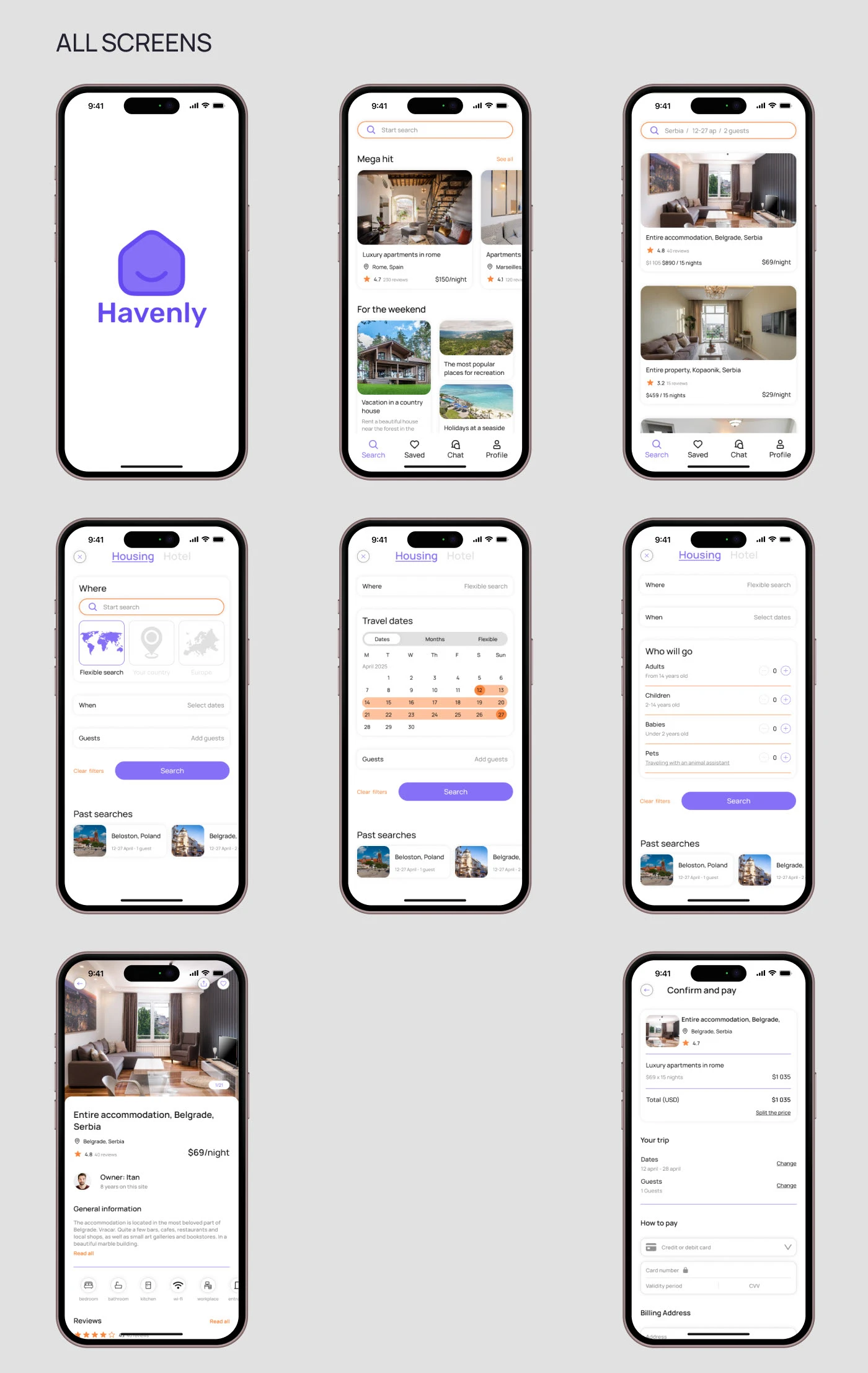 Приложение для бронирования жилья | UI/UX design — Изображение №12 — Интерфейсы на Dprofile