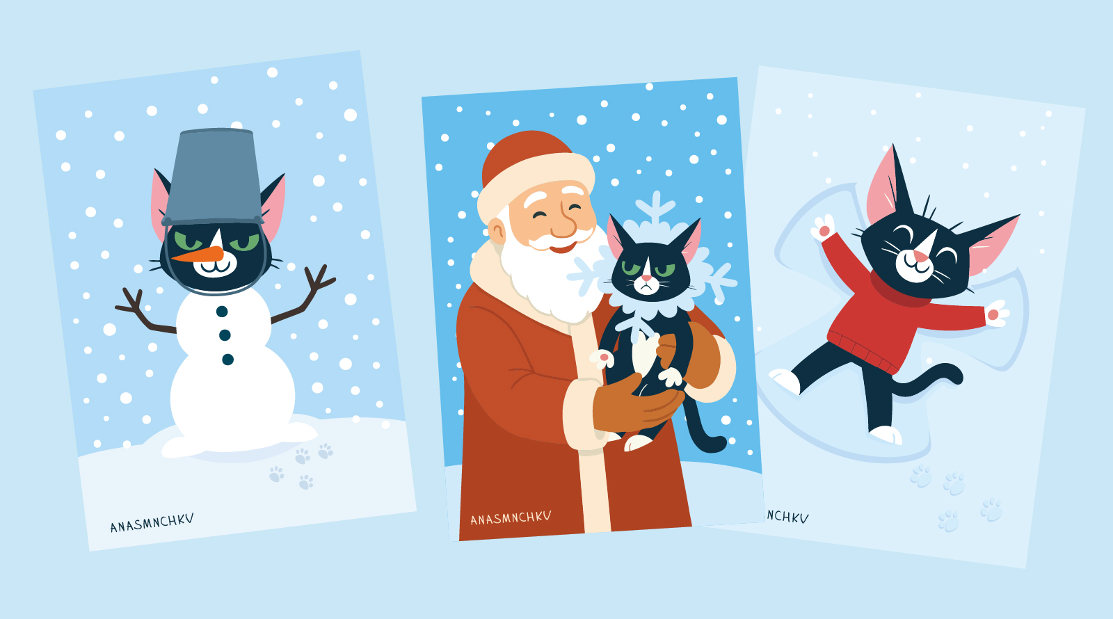 Серия Новогодних открыток — Изображение №3 — Иллюстрация на Dprofile