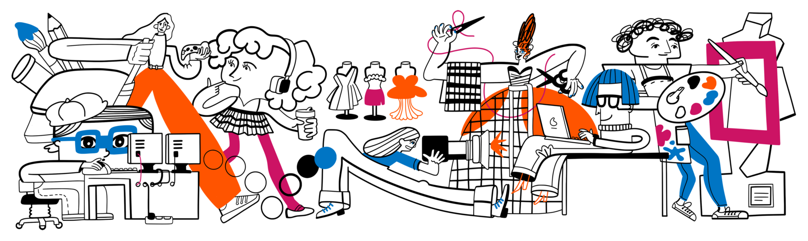 Тематический мурал для библиотеки НИУ ВШЭ на Покровке — Изображение №2 — Иллюстрация, Графика на Dprofile