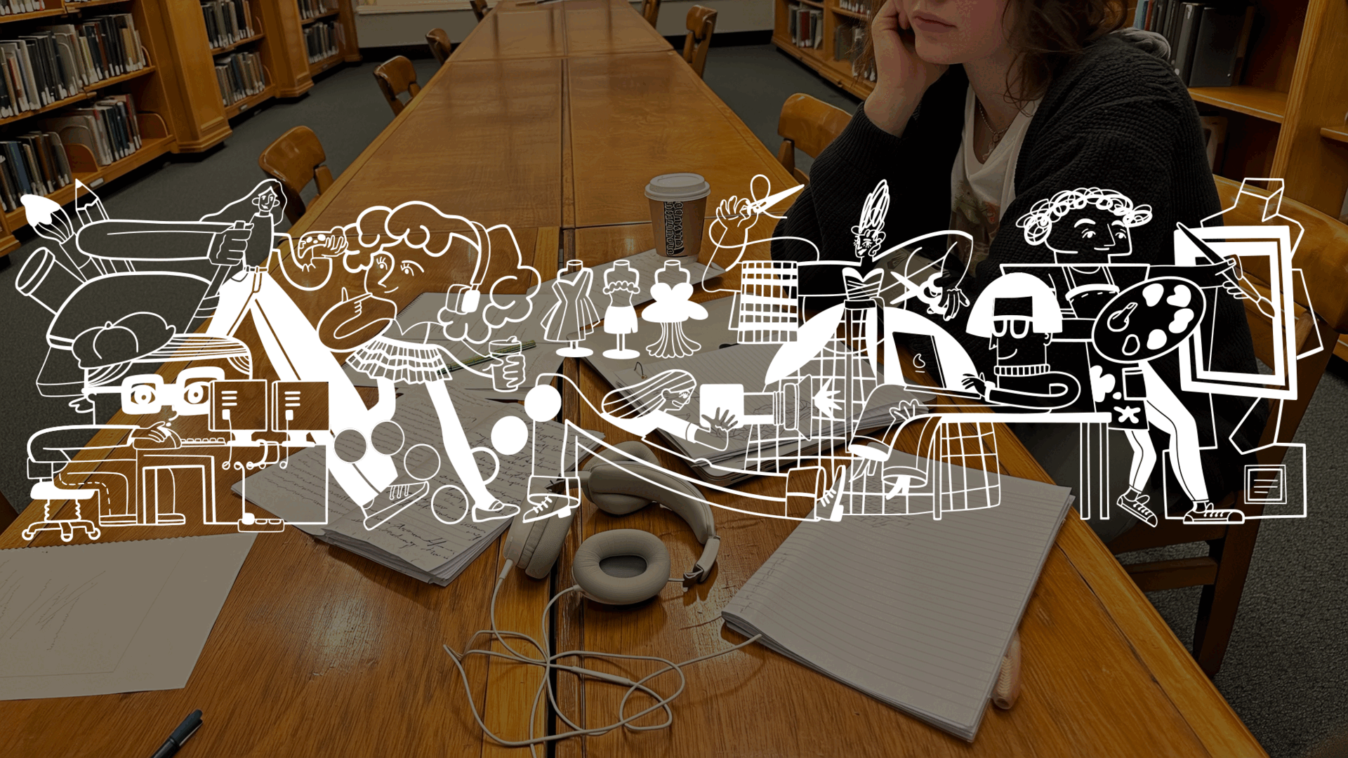 Тематический мурал для библиотеки НИУ ВШЭ на Покровке — Изображение №5 — Иллюстрация, Графика на Dprofile