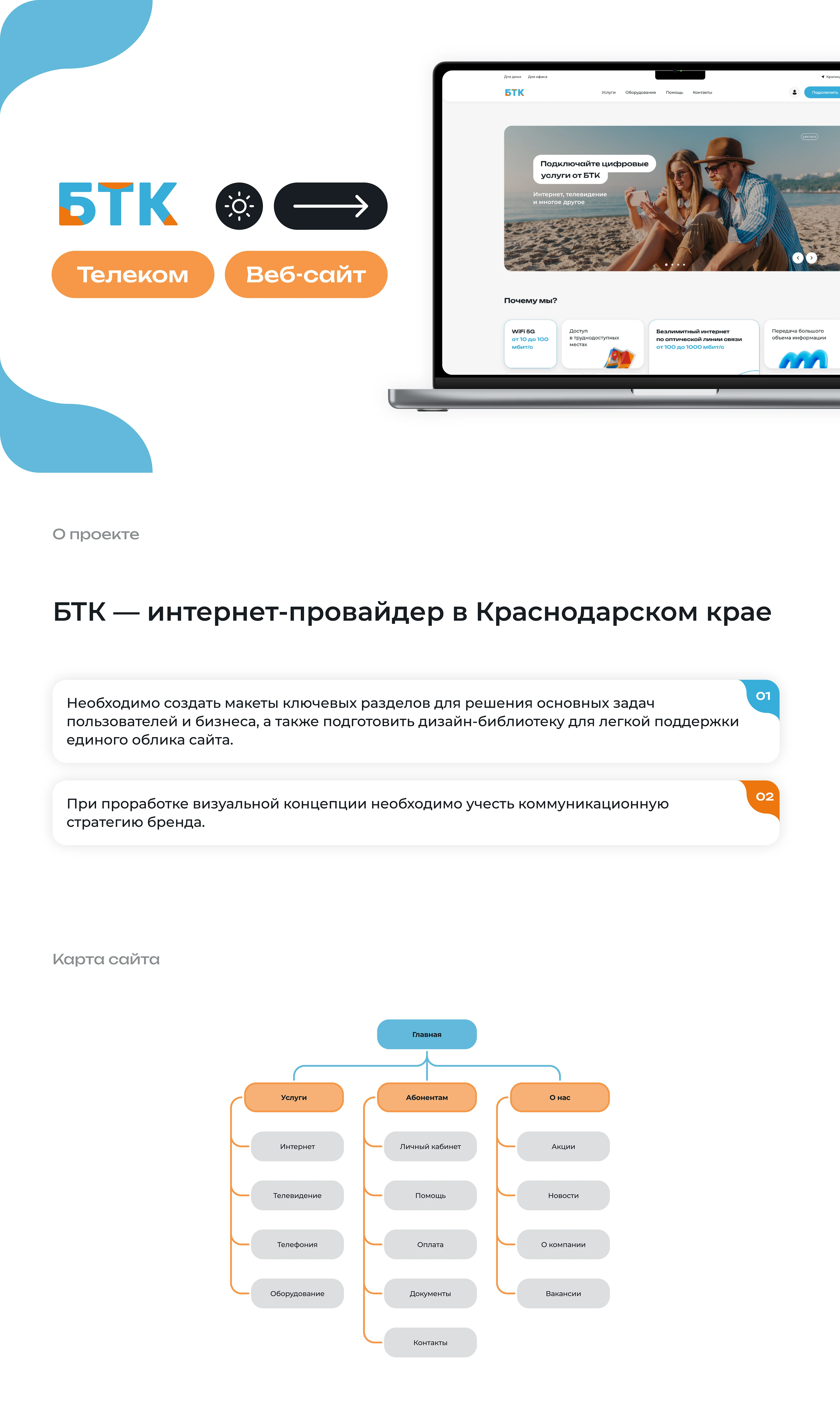 Сайт интернет-провайдера БТК — Изображение №1 — Интерфейсы на Dprofile