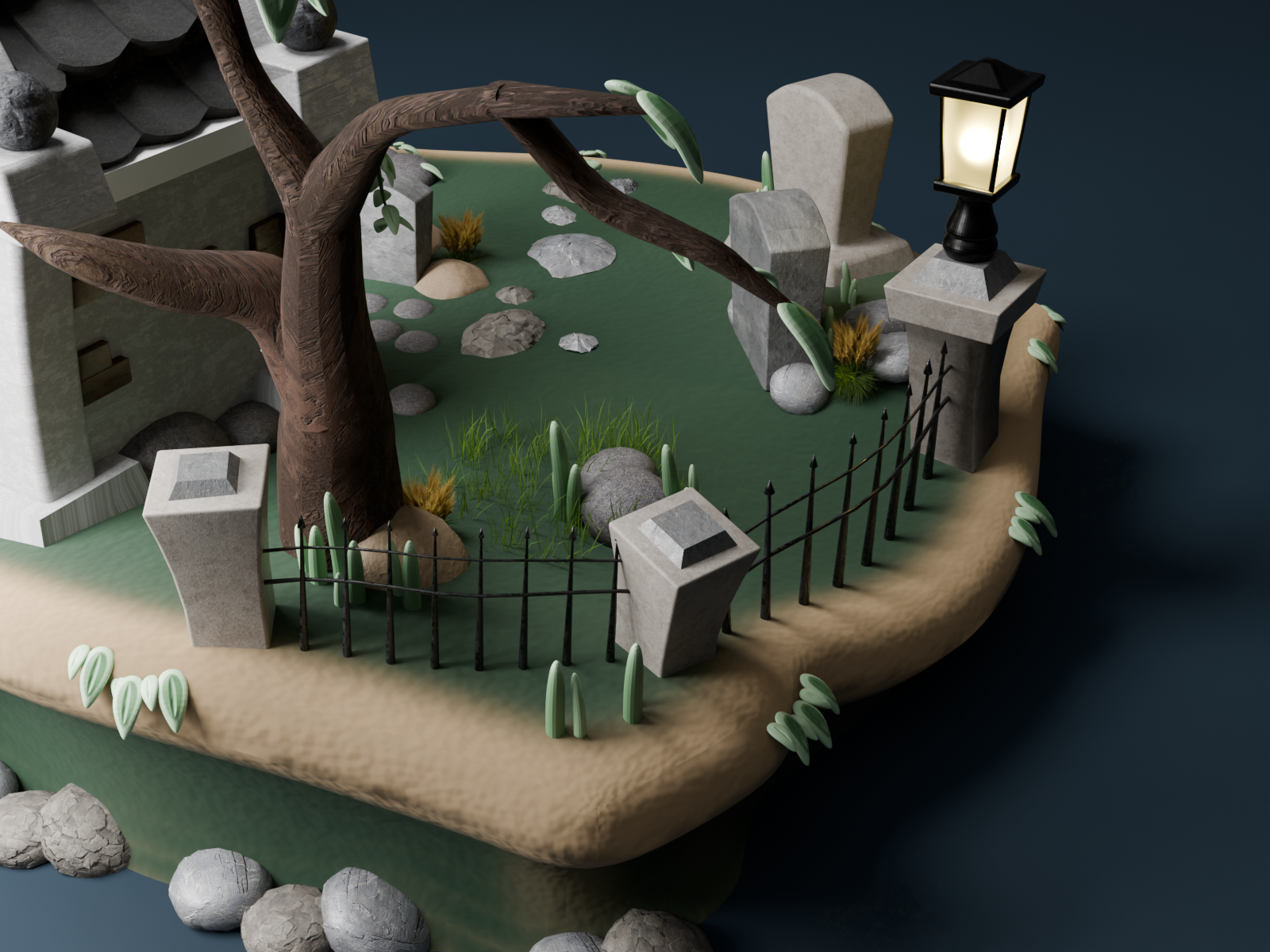 Одинокий дом с приведениями — Изображение №2 — Иллюстрация, 3D на Dprofile
