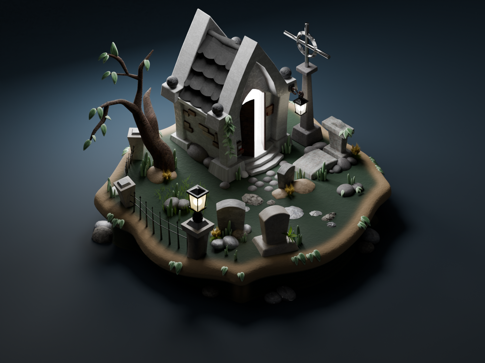 Одинокий дом с приведениями — Изображение №1 — Иллюстрация, 3D на Dprofile