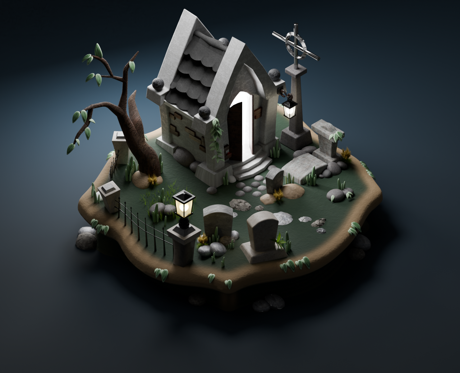 Одинокий дом с приведениями — Иллюстрация, 3D на Dprofile