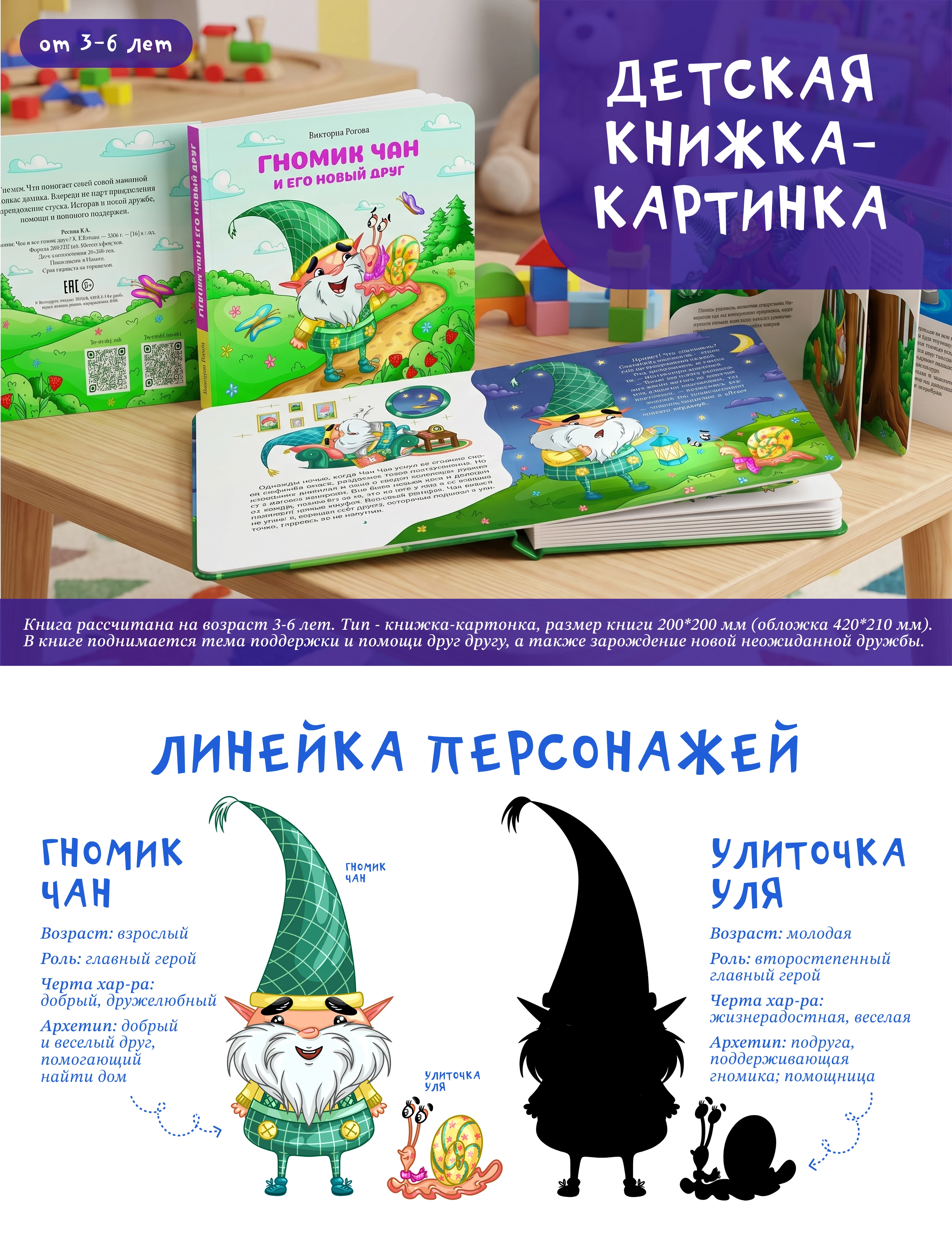 Детская книжка-картинка "Гномик Чан и его новый друг" — Изображение №1 — Иллюстрация на Dprofile