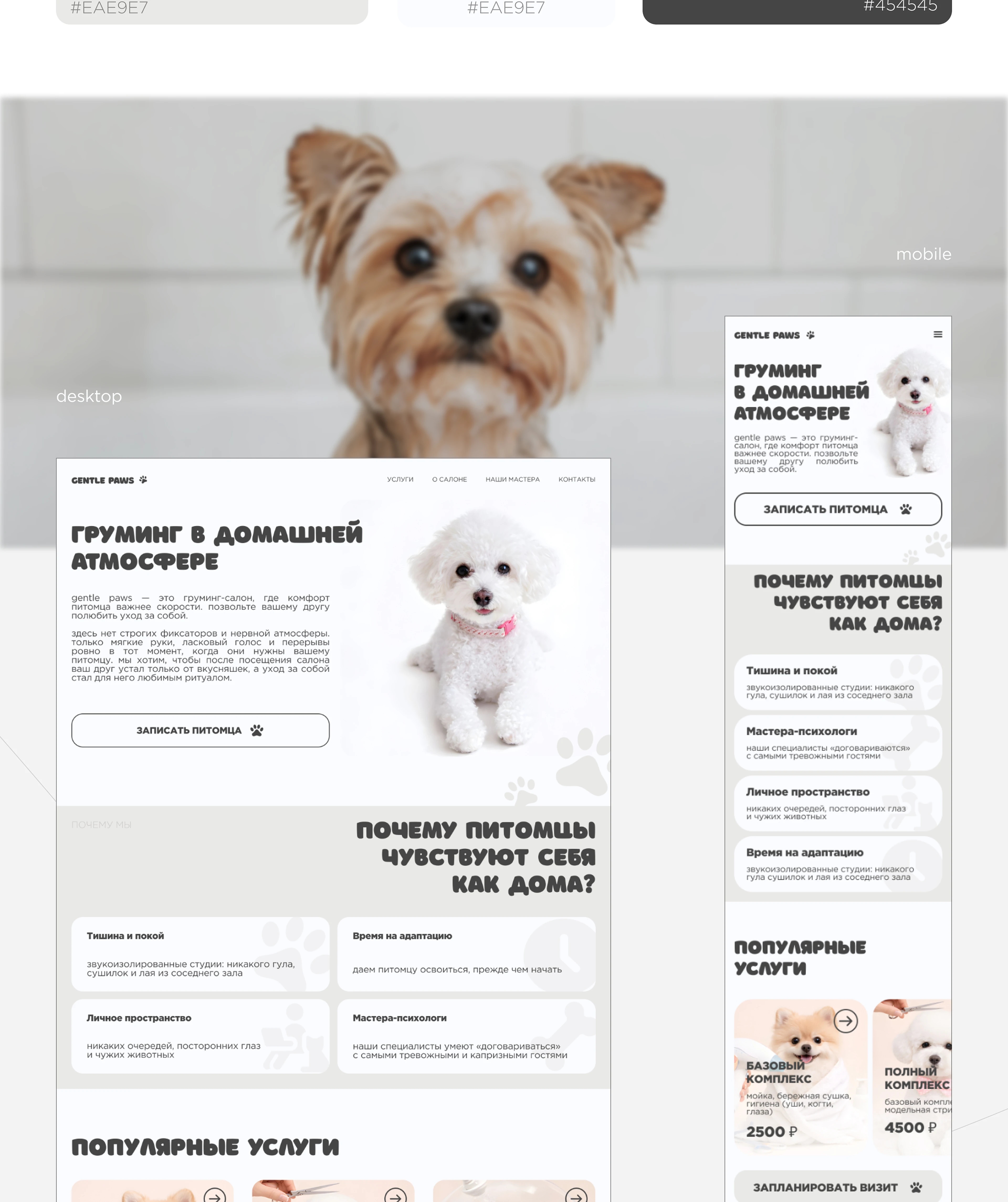 GENTLE PAWS / landing page — Изображение №4 — Интерфейсы, Брендинг на Dprofile