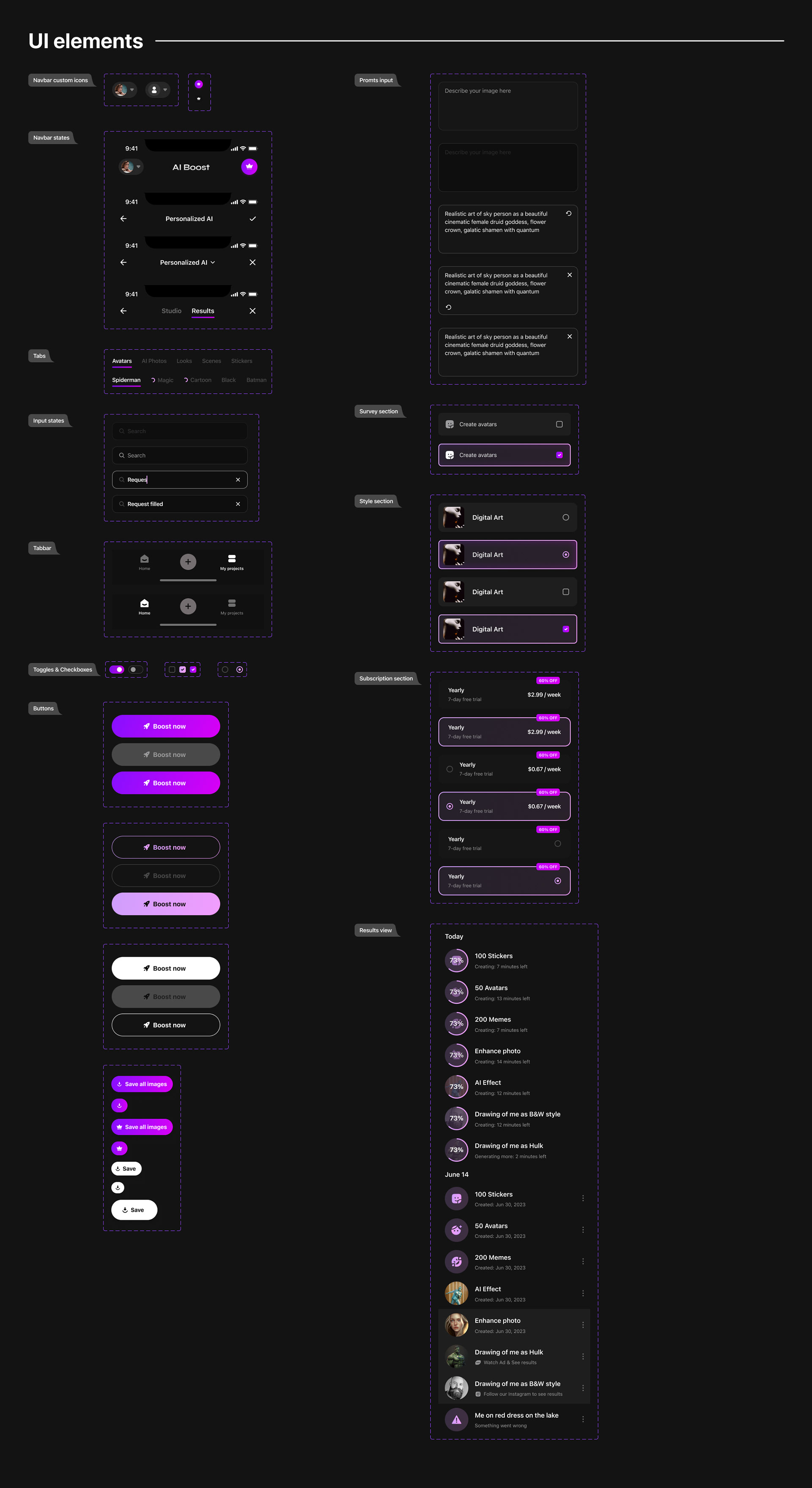 Interface design for AI image generator product — Изображение №8 — Интерфейсы на Dprofile
