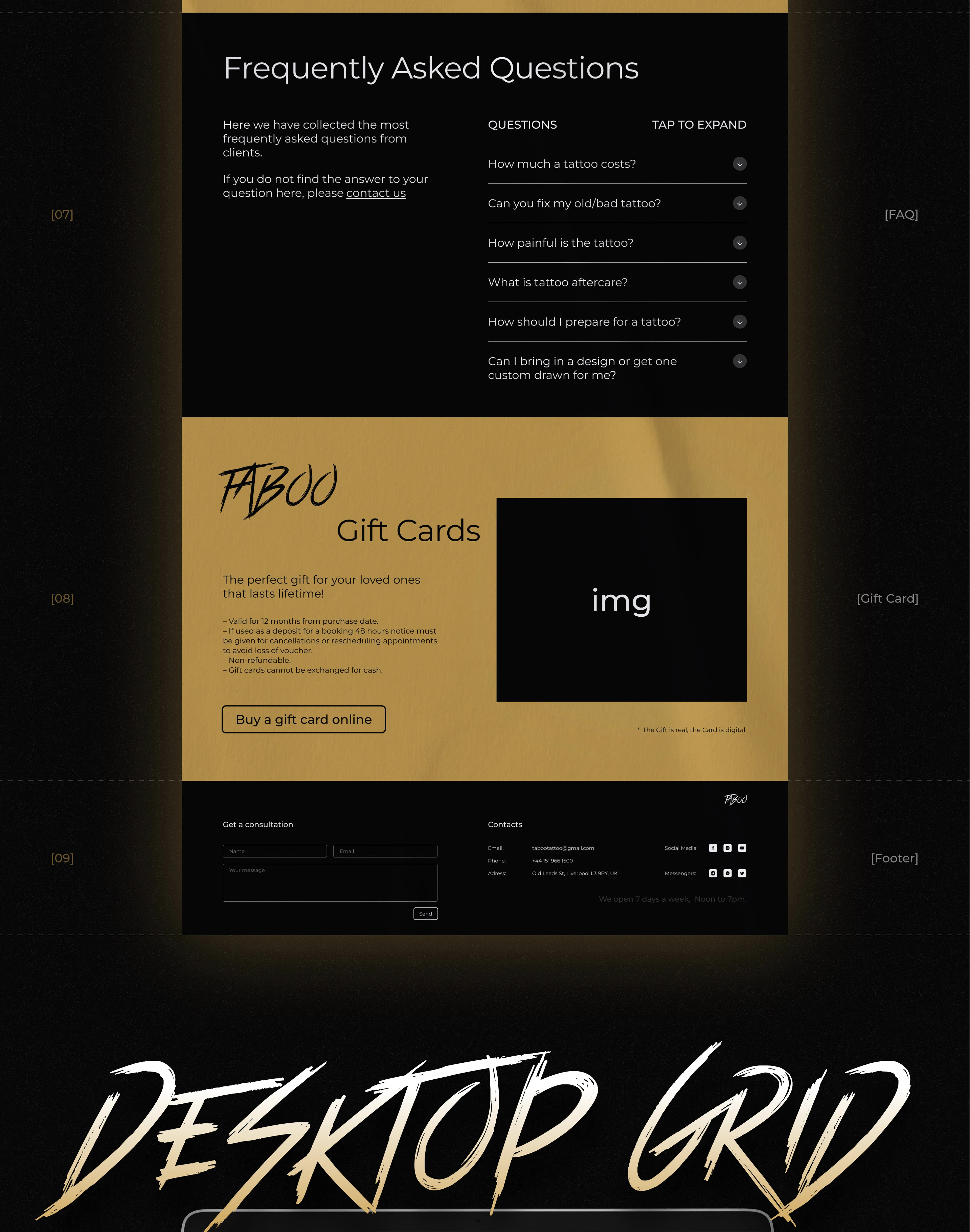 Taboo | Tattoo Studio | Landing Page — Изображение №4 — Интерфейсы на Dprofile