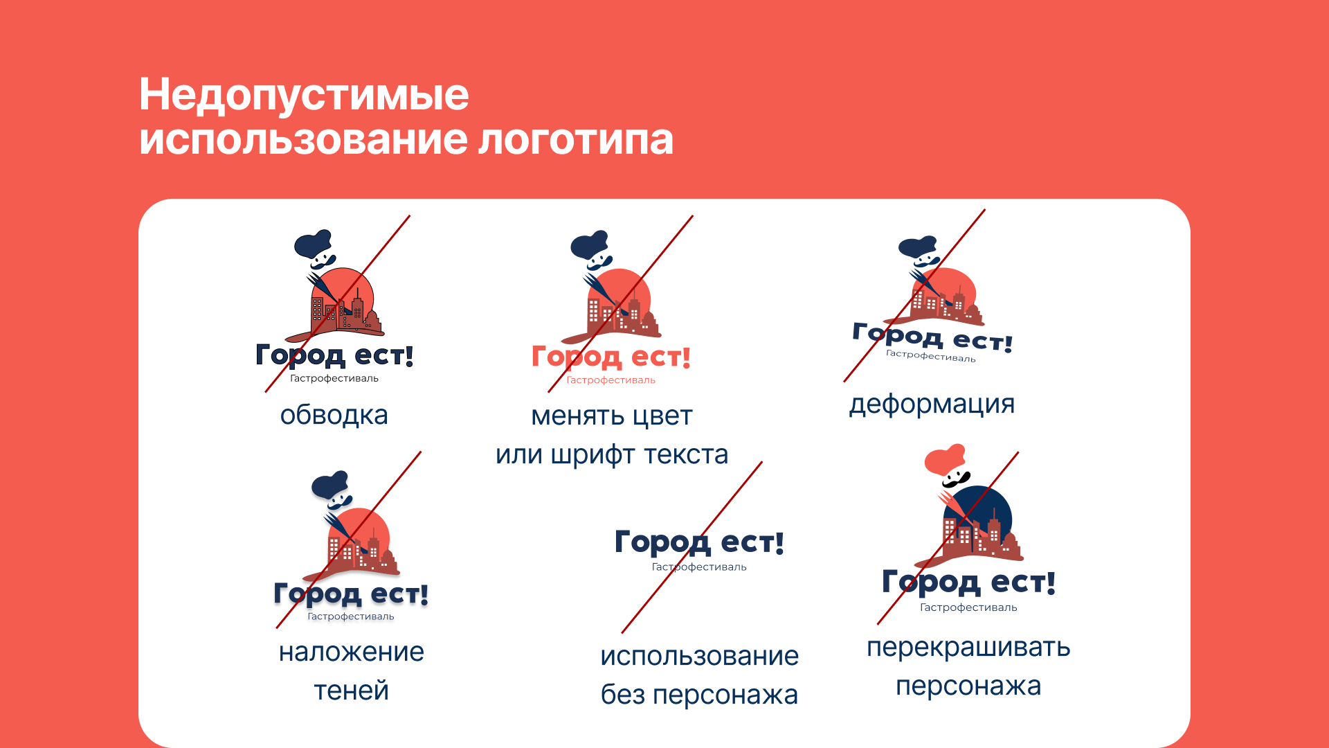 Брендбук/Гастрофестиваль «Город ест!» — Изображение №14 — Брендинг на Dprofile