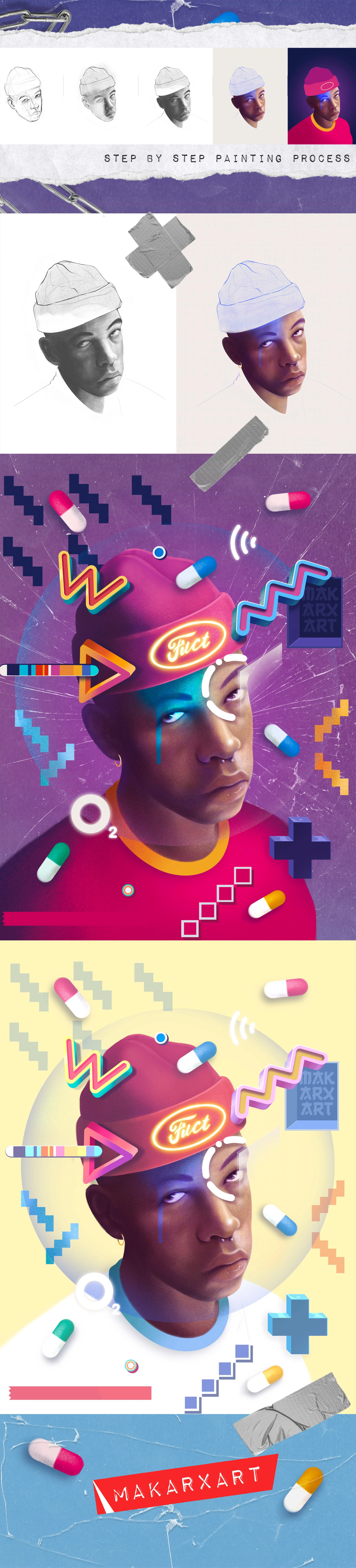 Стилизованный Портрет | KennyHoopla — Изображение №3 — Иллюстрация на Dprofile