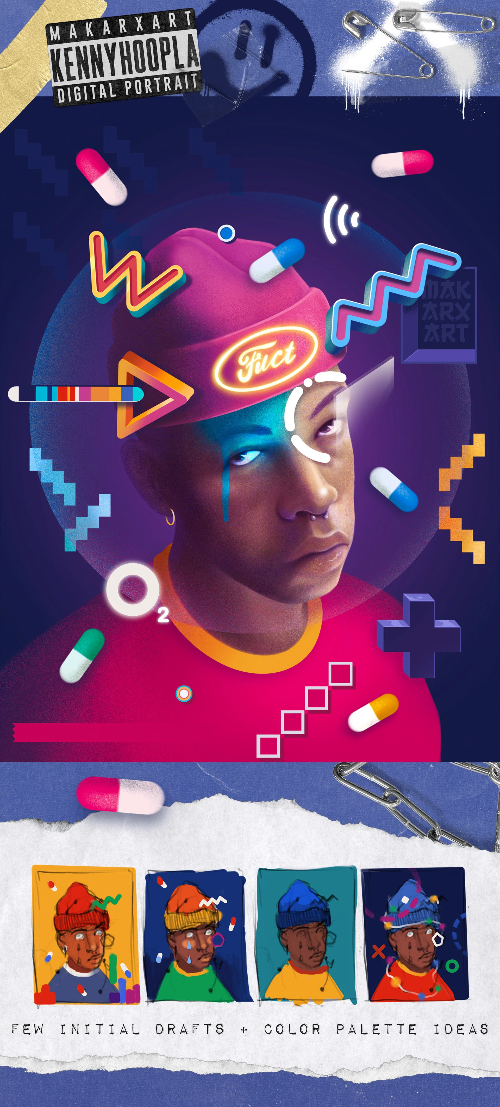 Стилизованный Портрет | KennyHoopla — Изображение №1 — Иллюстрация на Dprofile