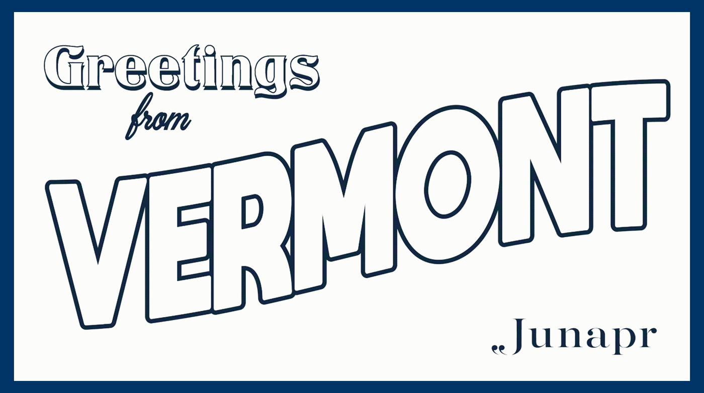Дизайн Открытки в Винатажном Стиле | Greetings From Vermont — Изображение №4 — Брендинг, Иллюстрация на Dprofile