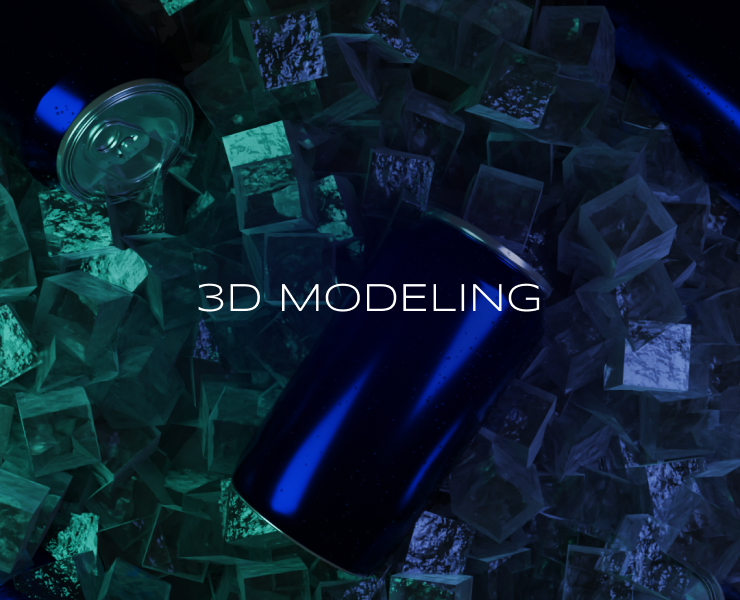 3D модель банки с газировкой и кубики льда — 3D, Промдизайн на Dprofile