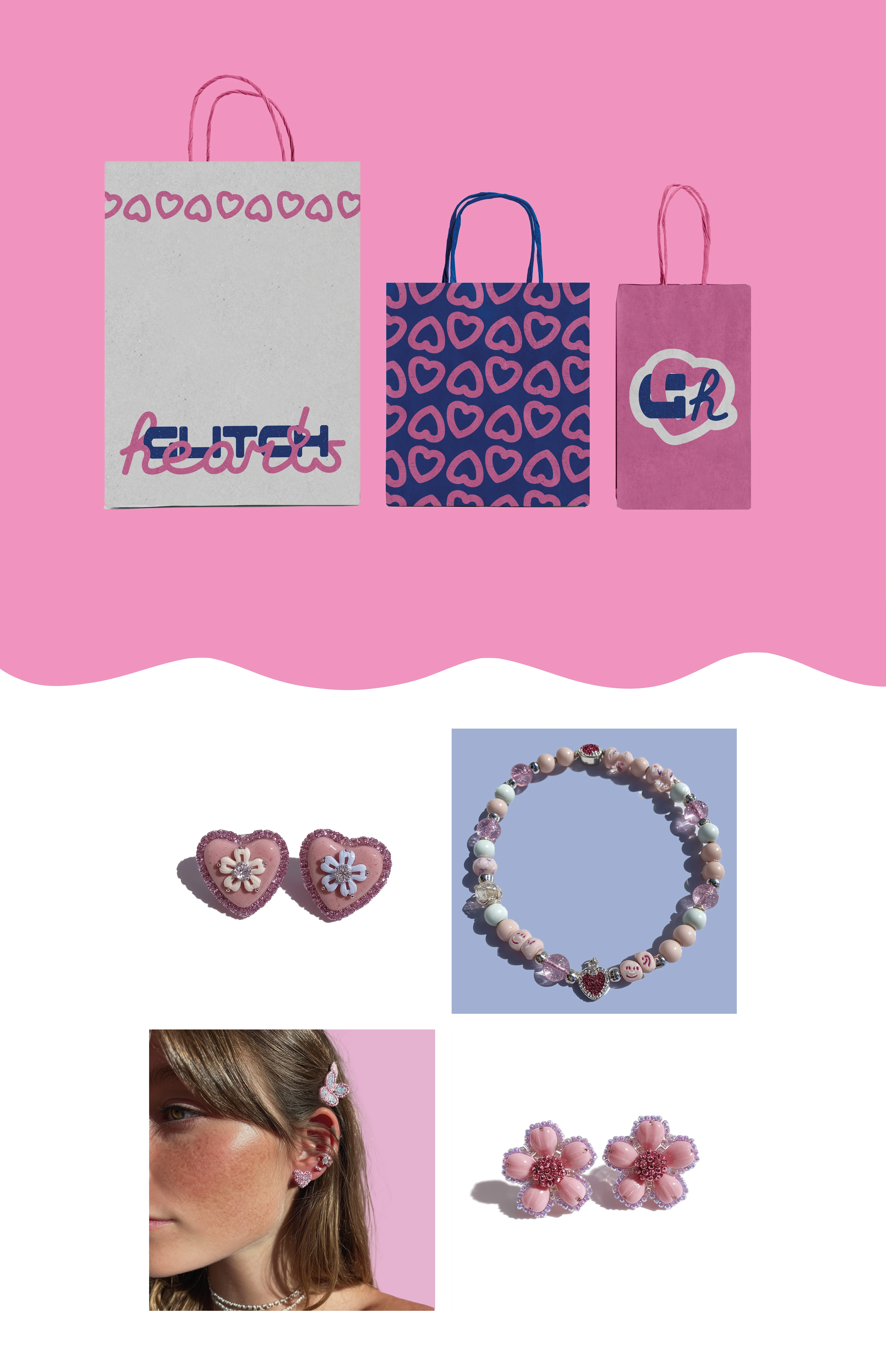 Glitch hearts // brand Identity & jewelry Design — Изображение №3 — Брендинг на Dprofile