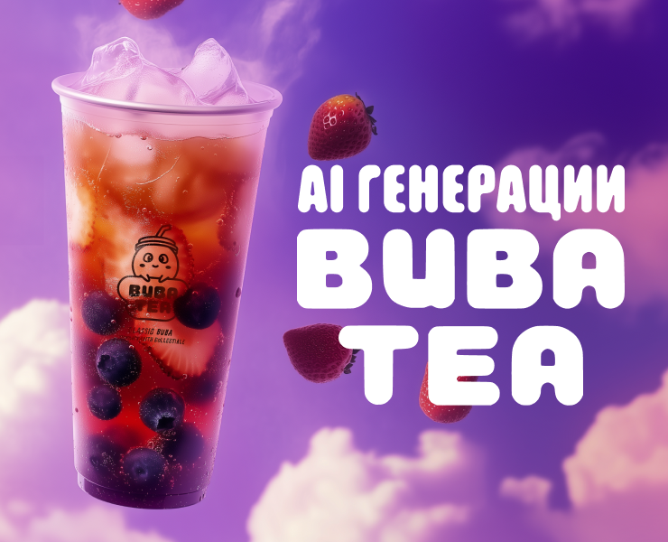 BUBA TEA ✿ AI-генерации контента для меню на Dprofile