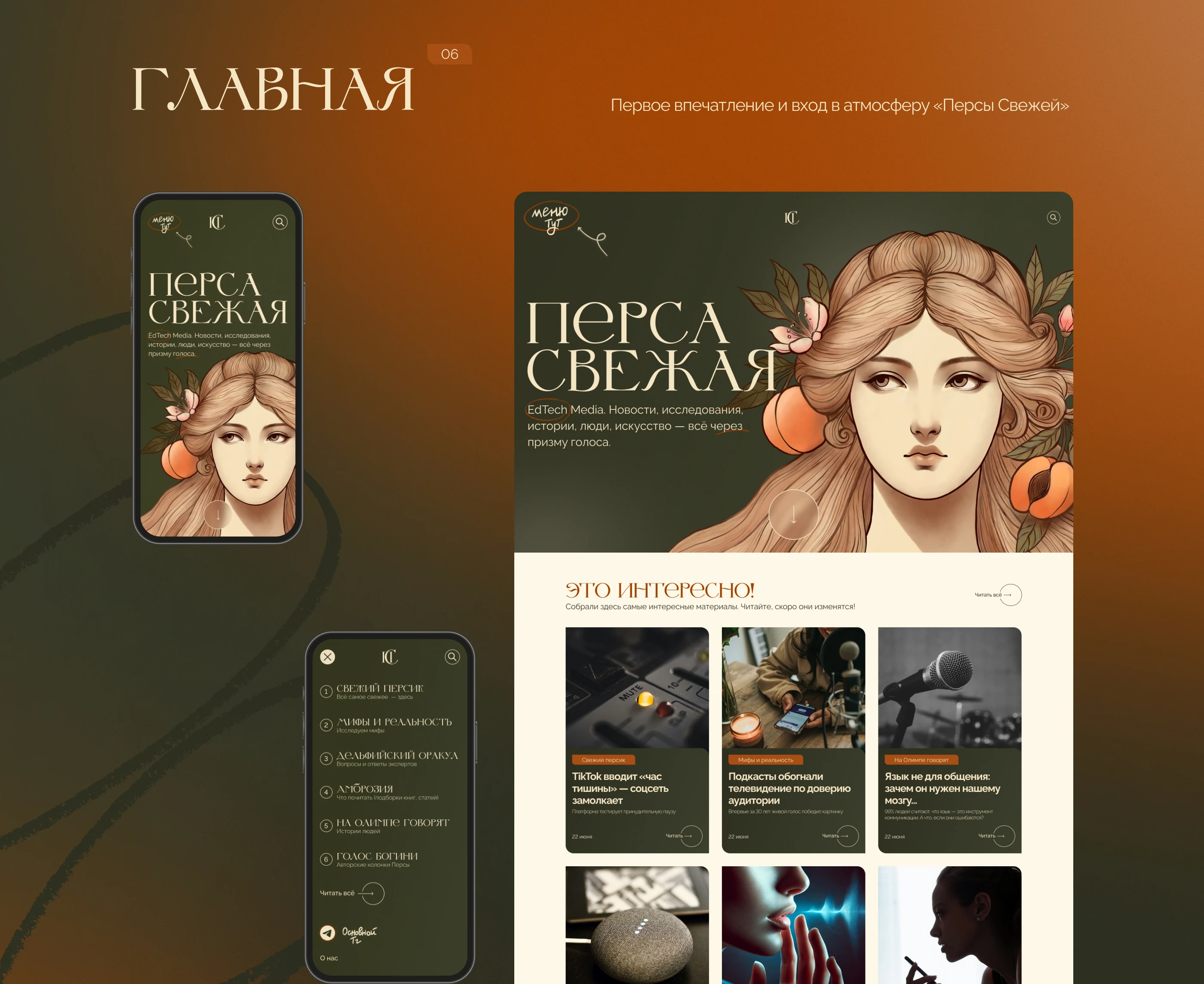 Перса Свежая | MEDIA WEBSITE — Изображение №10 — Интерфейсы, Иллюстрация на Dprofile