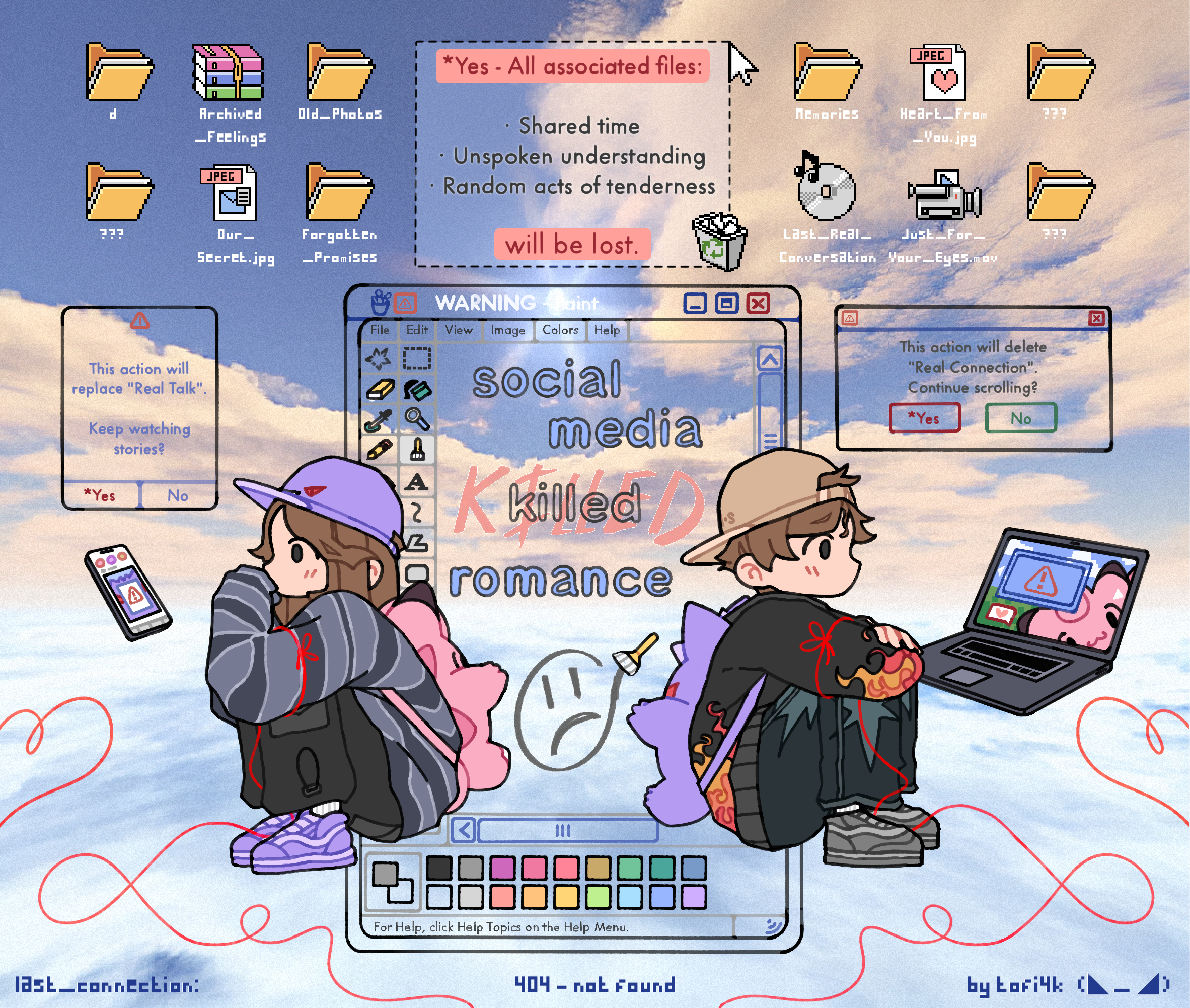 "social media killed romance" — Изображение №2 — Иллюстрация на Dprofile