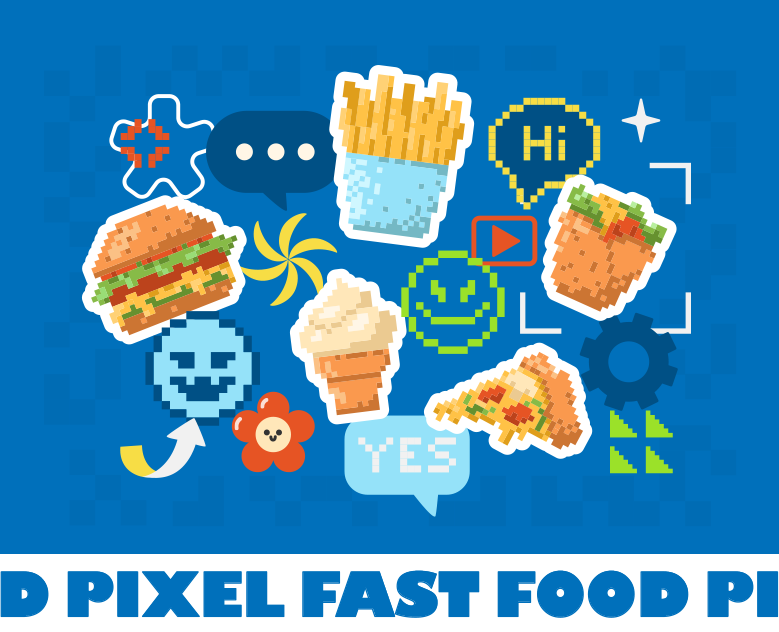Pixel fast food — Иллюстрация на Dprofile