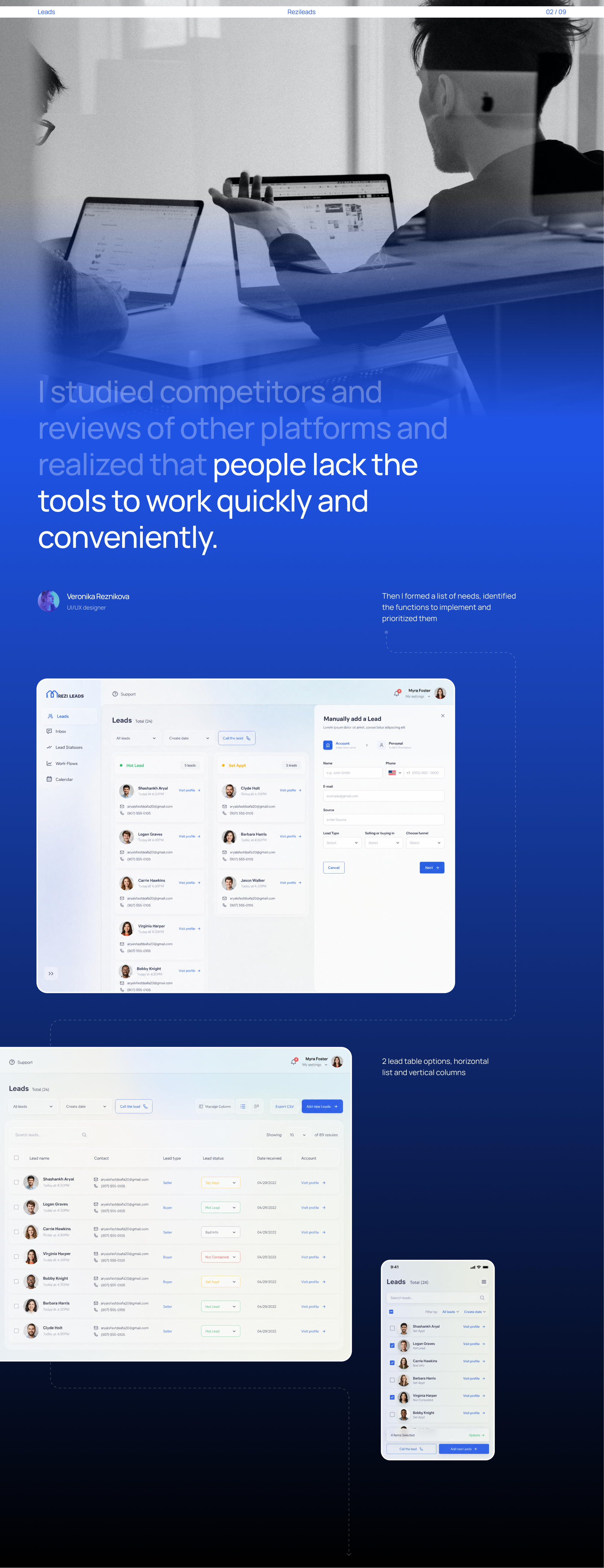 CRM Software — Изображение №3 — Интерфейсы на Dprofile