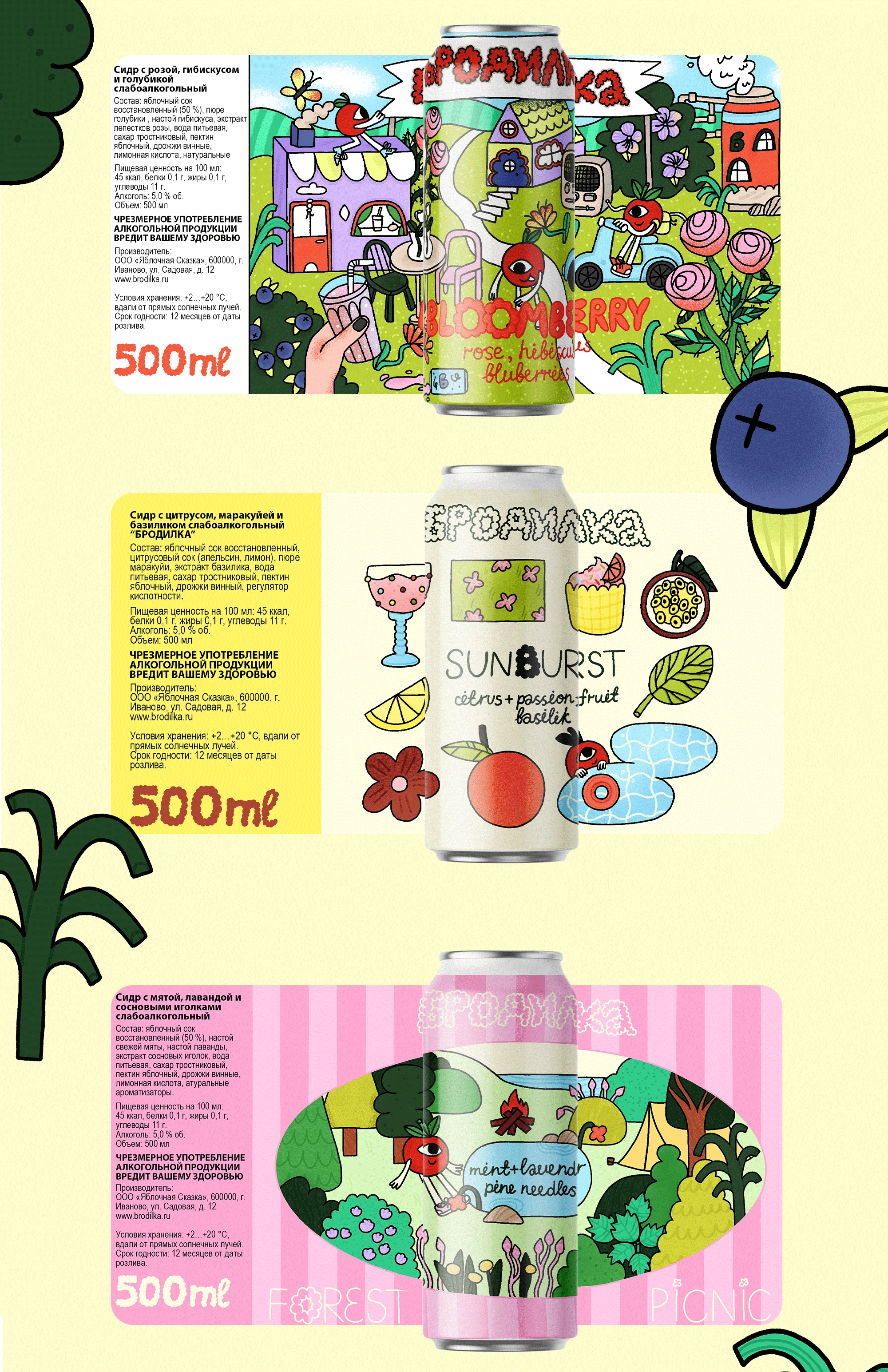 Иллюстрации для банки сидра — Изображение №6 — Брендинг, Иллюстрация на Dprofile