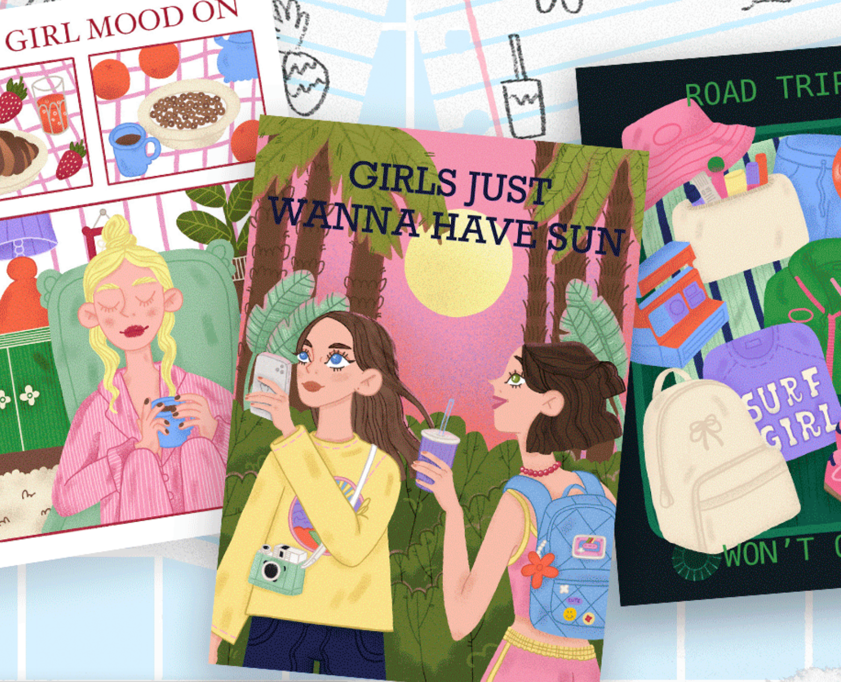 Открытки для бренда одежды для путешествий и дома — Брендинг, Иллюстрация на Dprofile